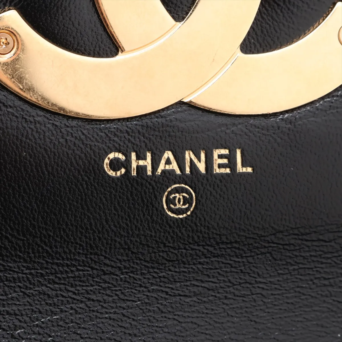 Matelassé Lambskin Chain Shoulder Bag, Black with Gold Hardware, E3UH7P41, Random Serial Number — view 9