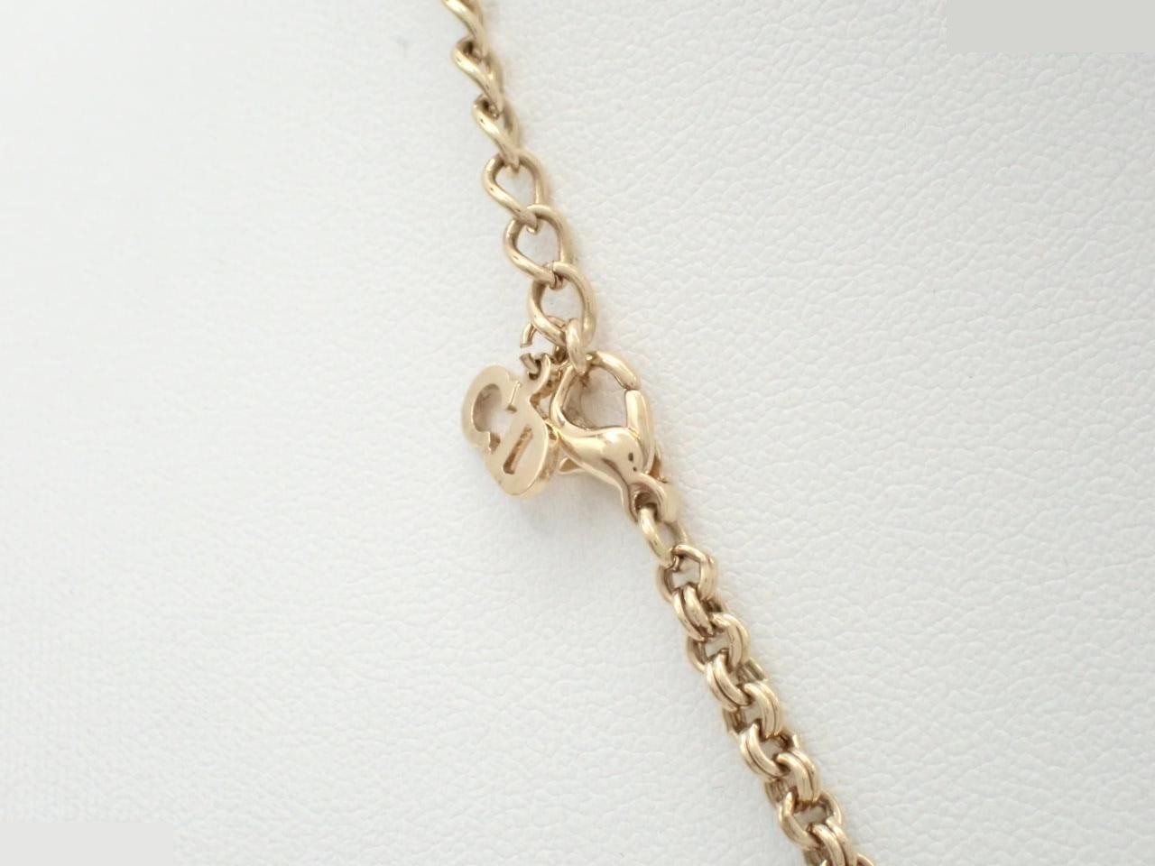 CD logo, rhinestone, gold (GP), 42cm chain. — view 2