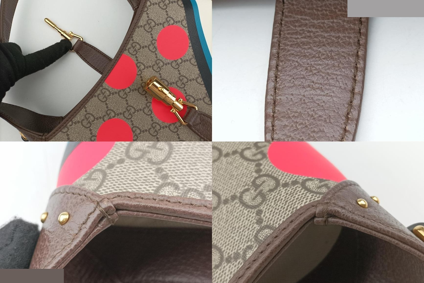 Jackie PVC Coated Canvas x Leather Beige x Multicolor — view 9