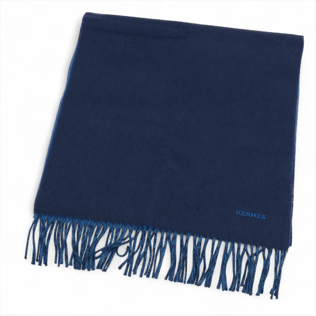 logo scarf, cashmere, navy x blue,