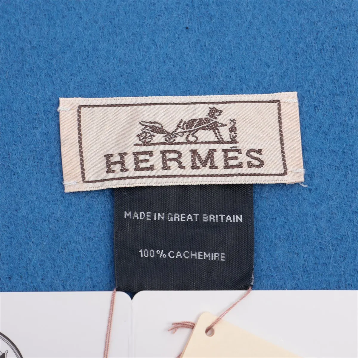 logo scarf, cashmere, navy x blue, — view 3