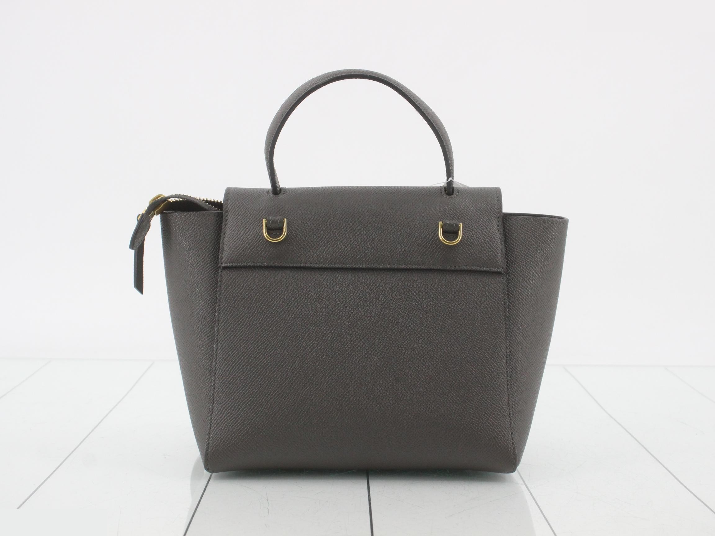 Belt bag, leather, 2-way handbag, gray — view 2