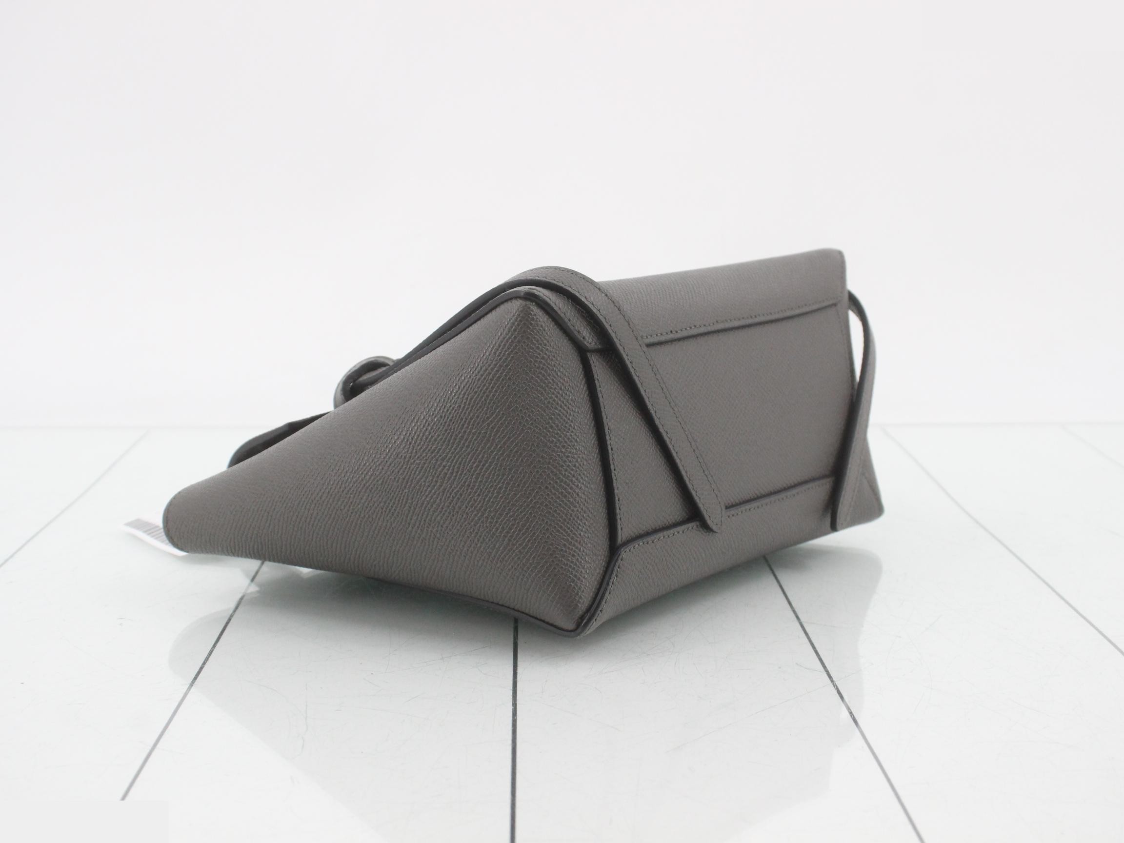 Belt bag, leather, 2-way handbag, gray — view 5