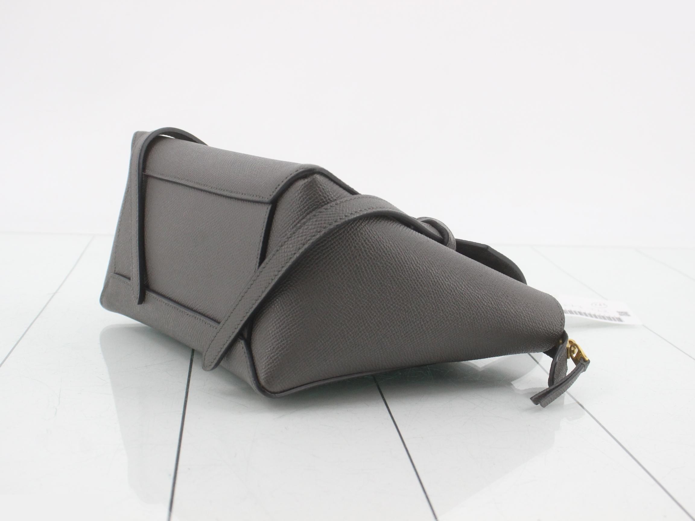 Belt bag, leather, 2-way handbag, gray — view 6