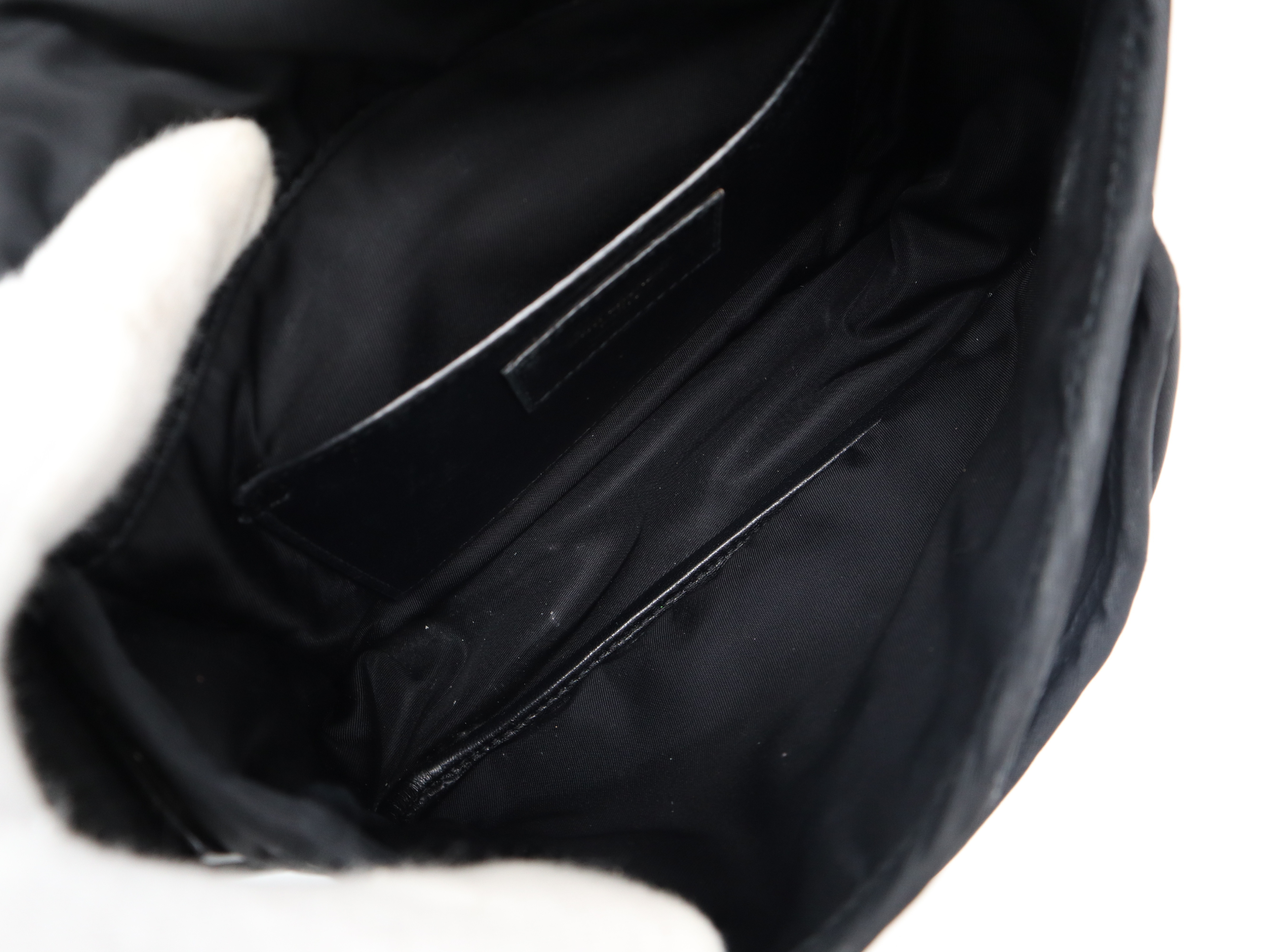 776611 Nylon Niki Small Messenger Bag Cassandra Logo Black Shoulder Bag — view 10