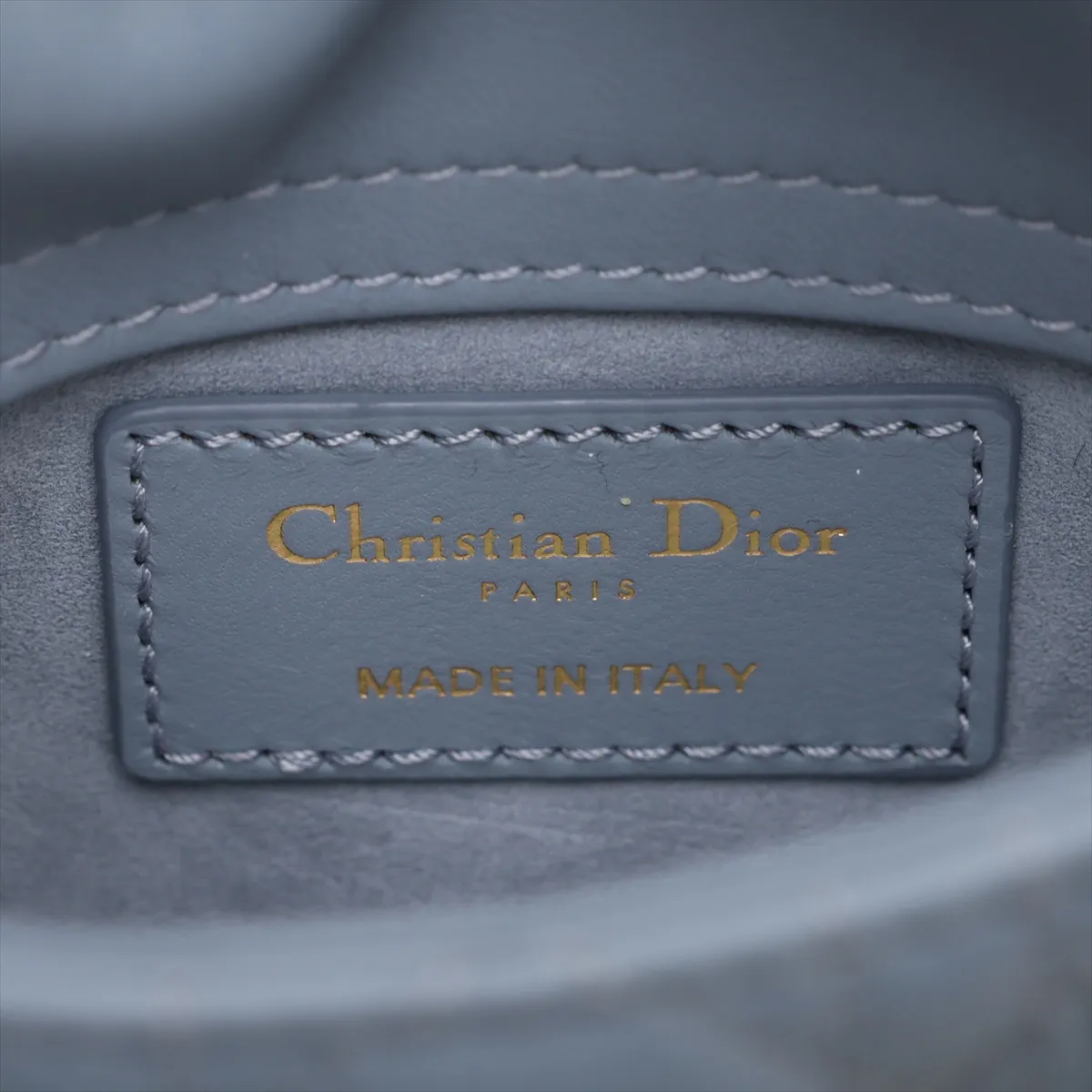 Cannage Lady Dior Micro Leather 2-Way Handbag, Blue — view 9