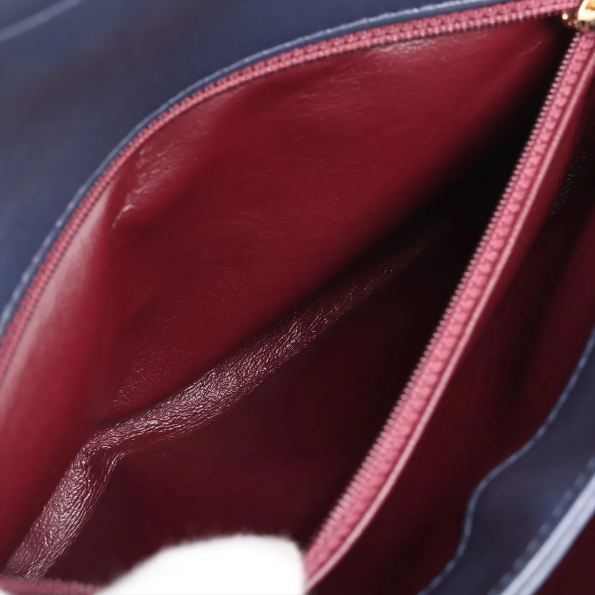 Trendy CC Lambskin 2-Way Handbag, Navy with Gold Hardware, 23407918, Serial Number 23 — view 11