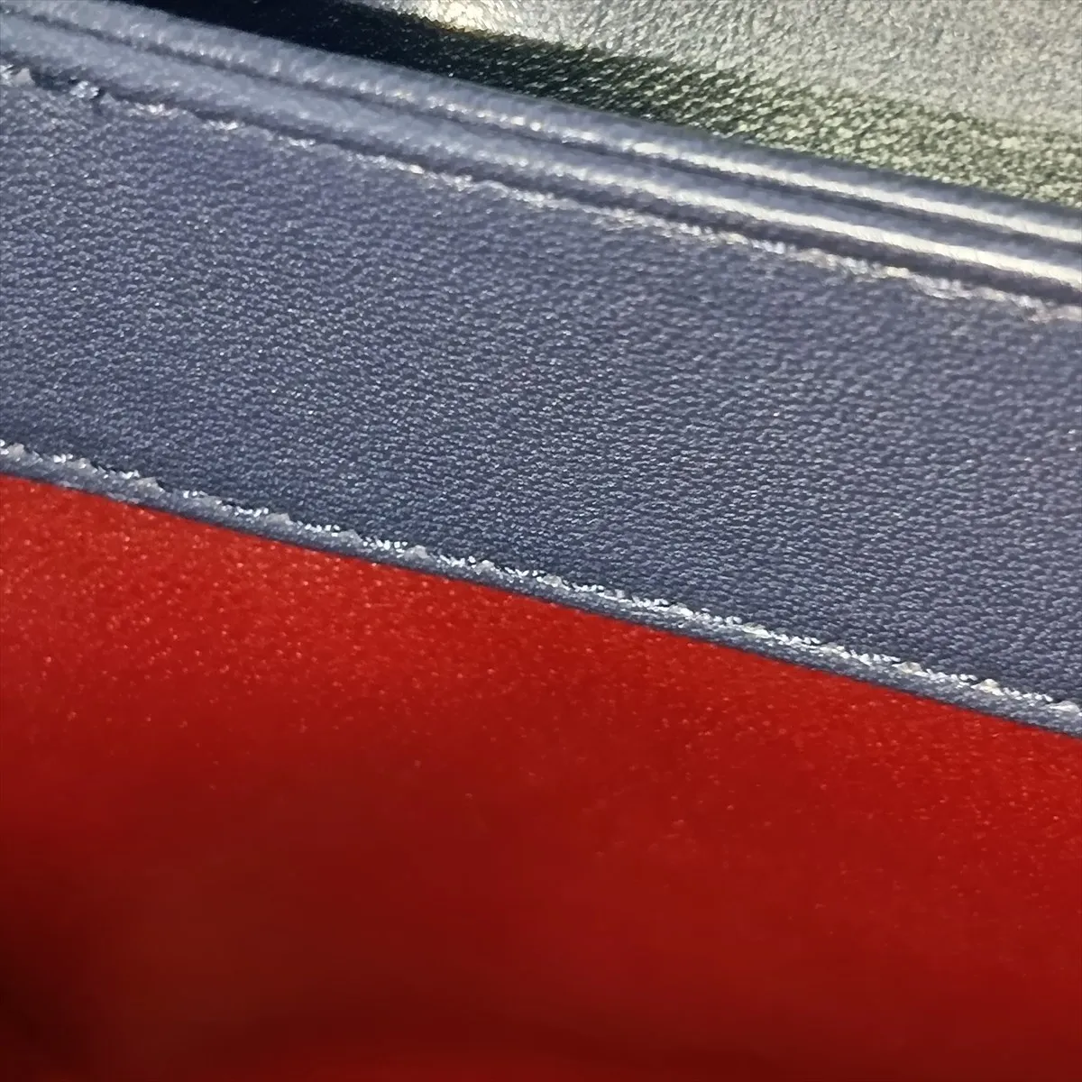 Trendy CC Lambskin 2-Way Handbag, Navy with Gold Hardware, 23407918, Serial Number 23 — view 15