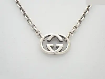 Interlocking G Silver Necklace, approximately 48cm in length, 26.8g