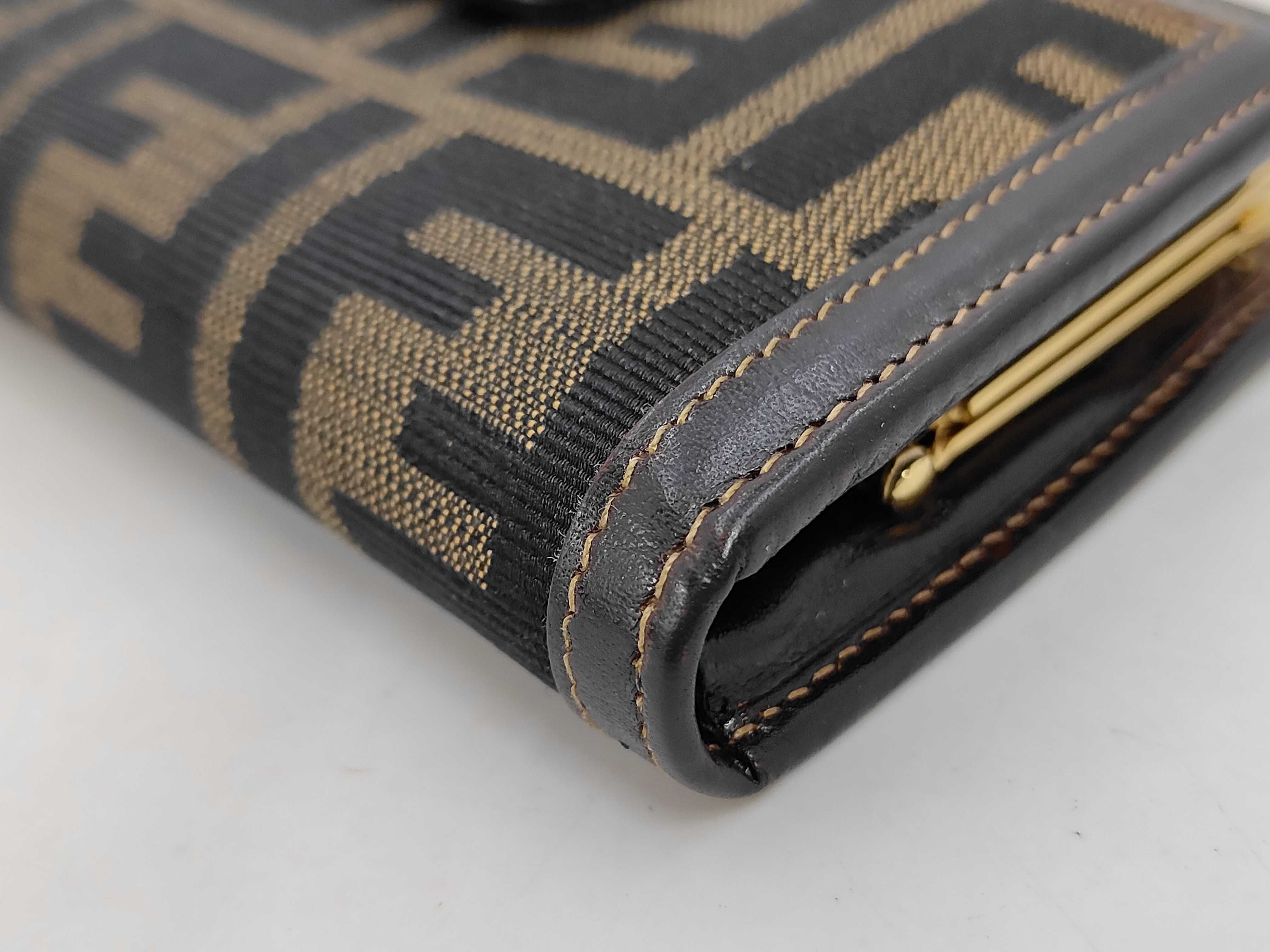 Zucca Bi-fold Wallet, Canvas, Brown — view 4