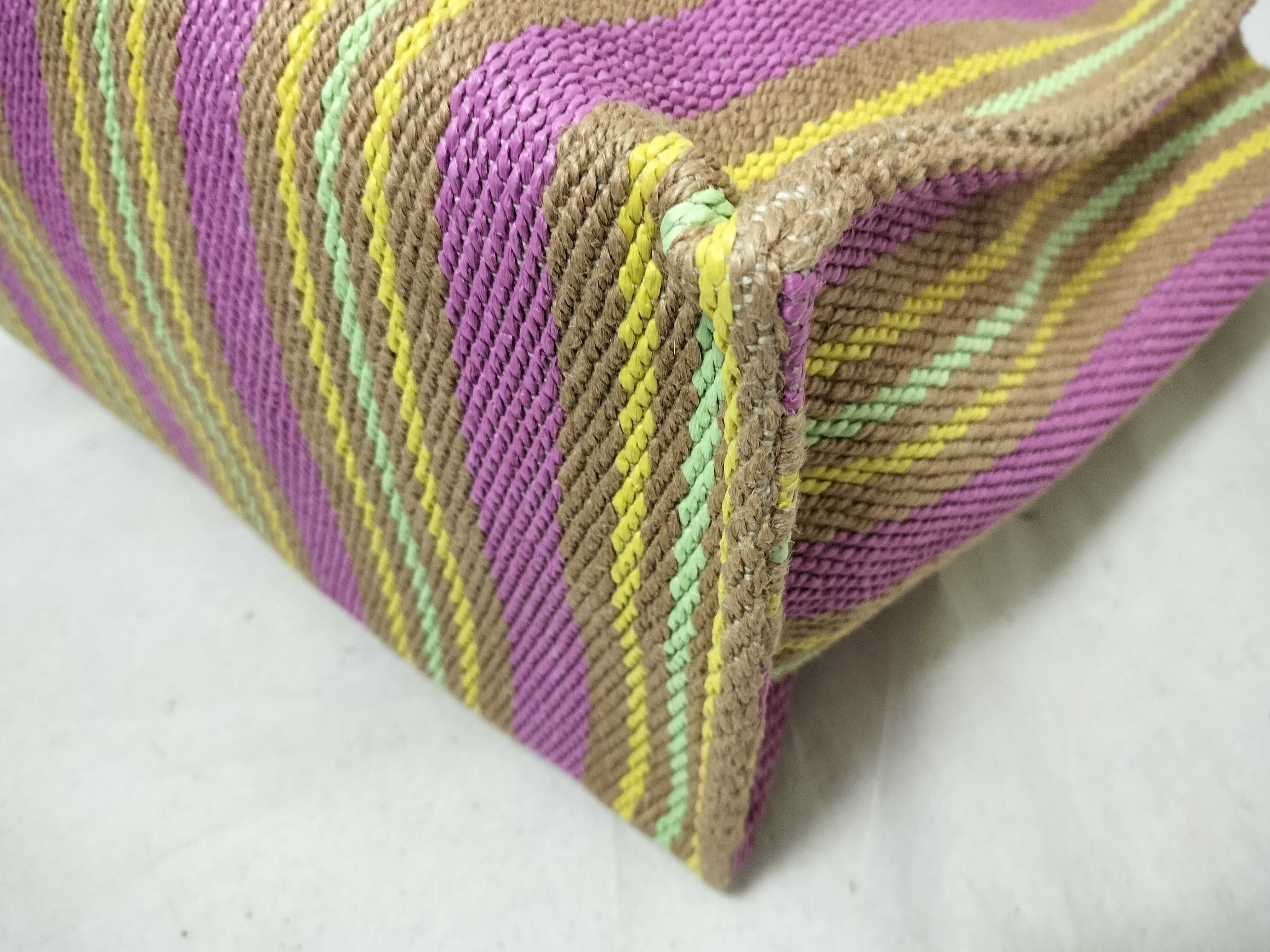 Tote Bag, Raffia x Leather, Multicolor, 779674 — view 6