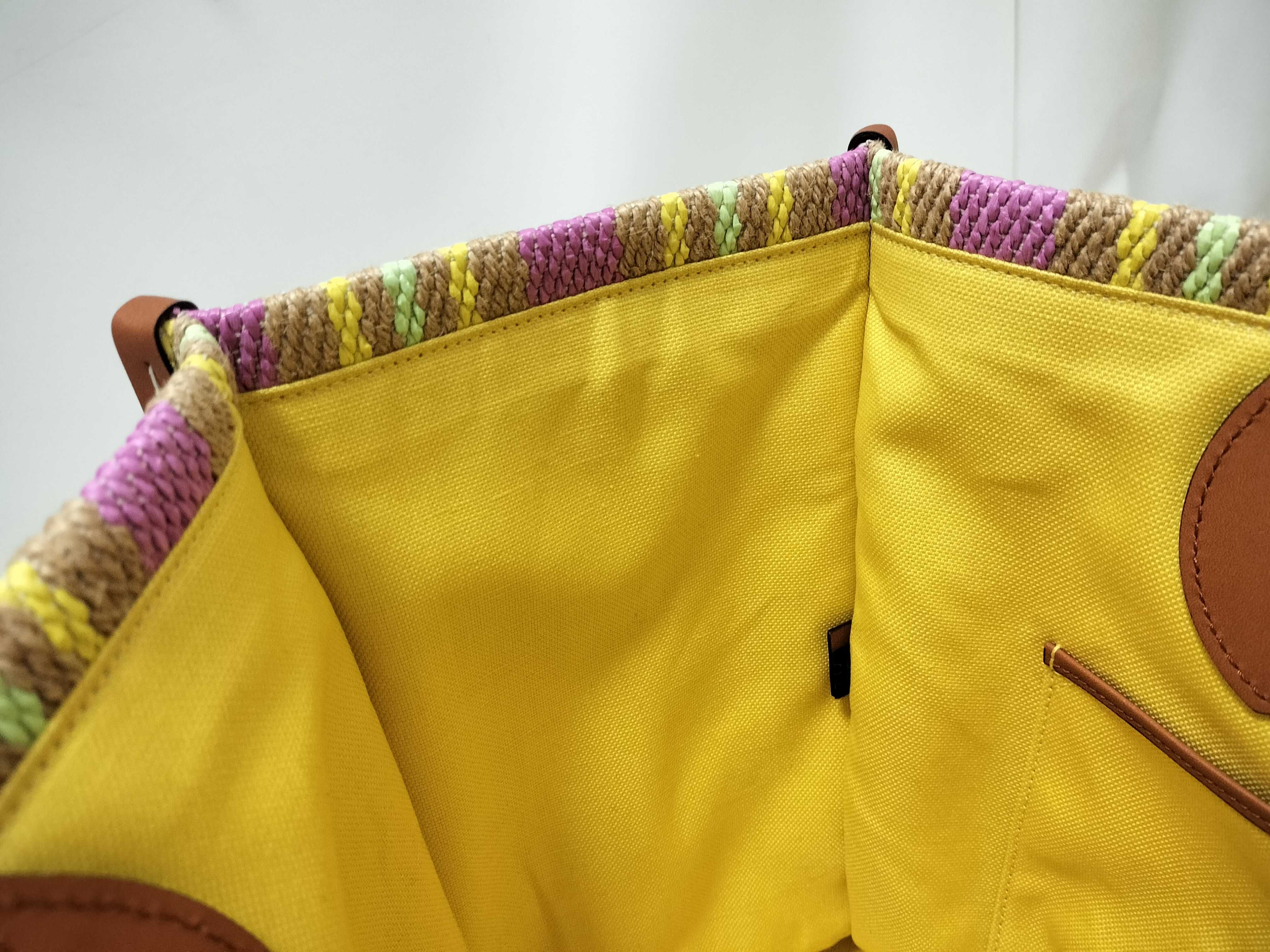 Tote Bag, Raffia x Leather, Multicolor, 779674 — view 8