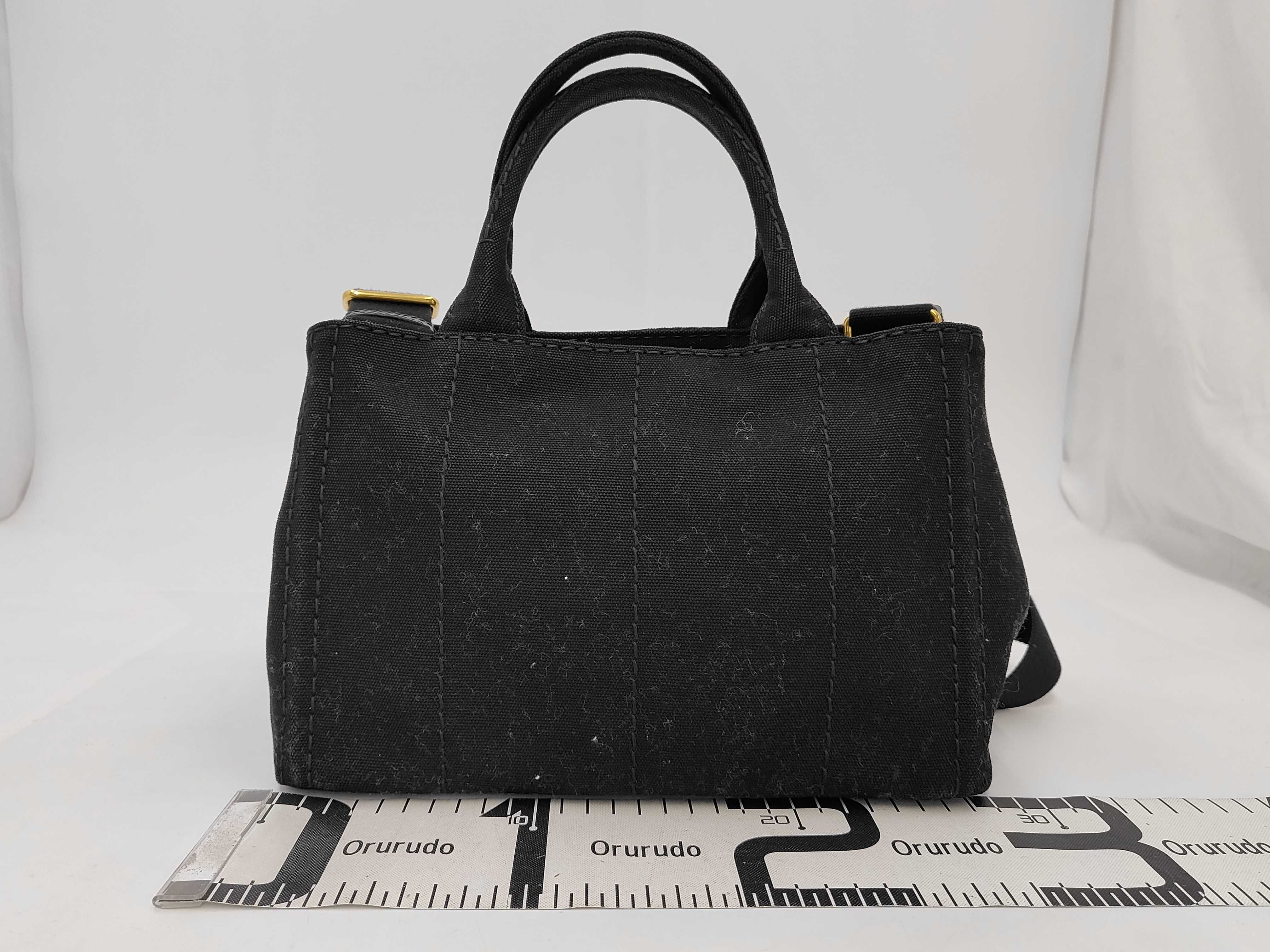 1BG439 Canapa 2-way Shoulder Bag, Canvas, Black Tote Bag — view 2