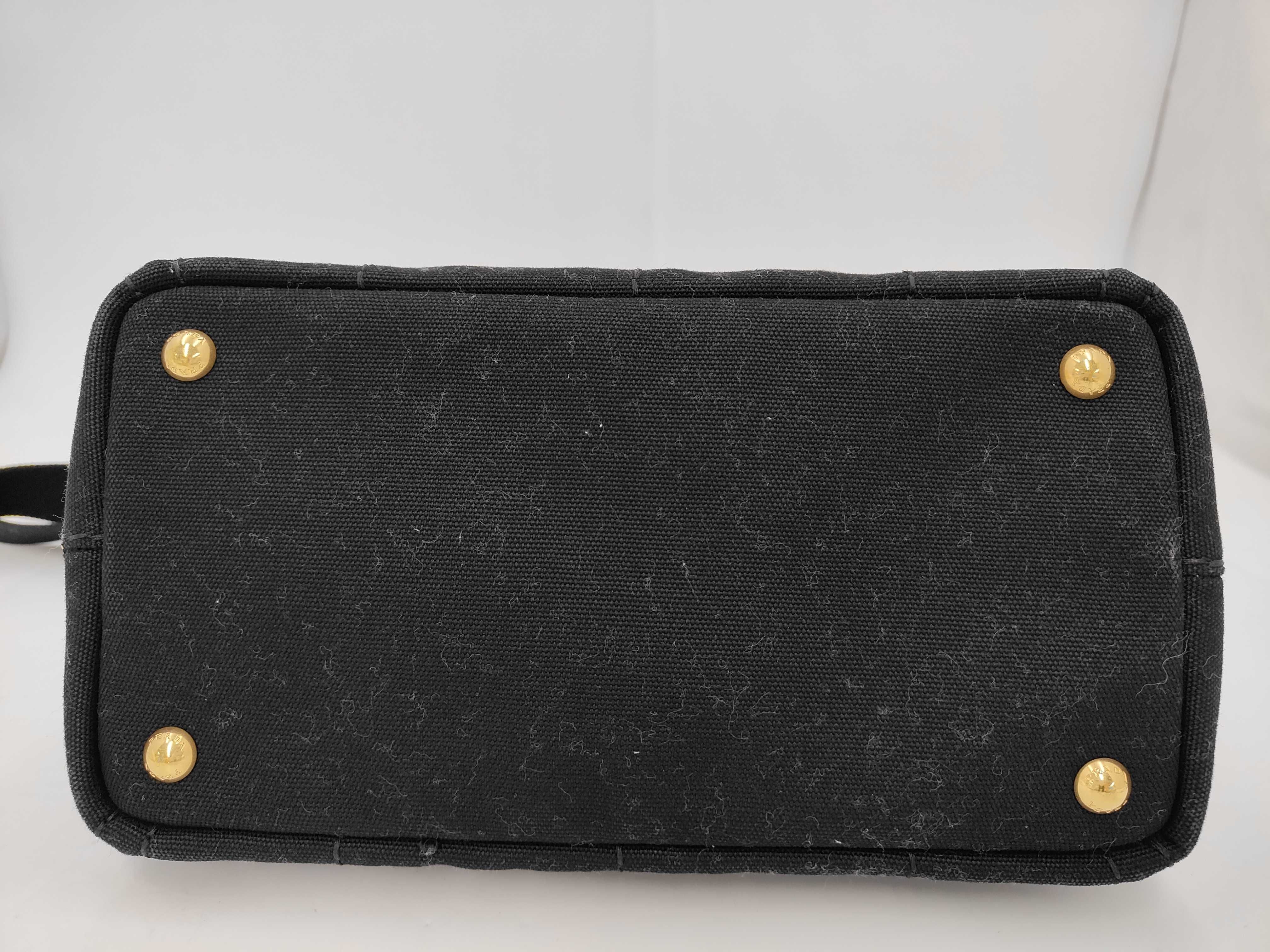 1BG439 Canapa 2-way Shoulder Bag, Canvas, Black Tote Bag — view 7