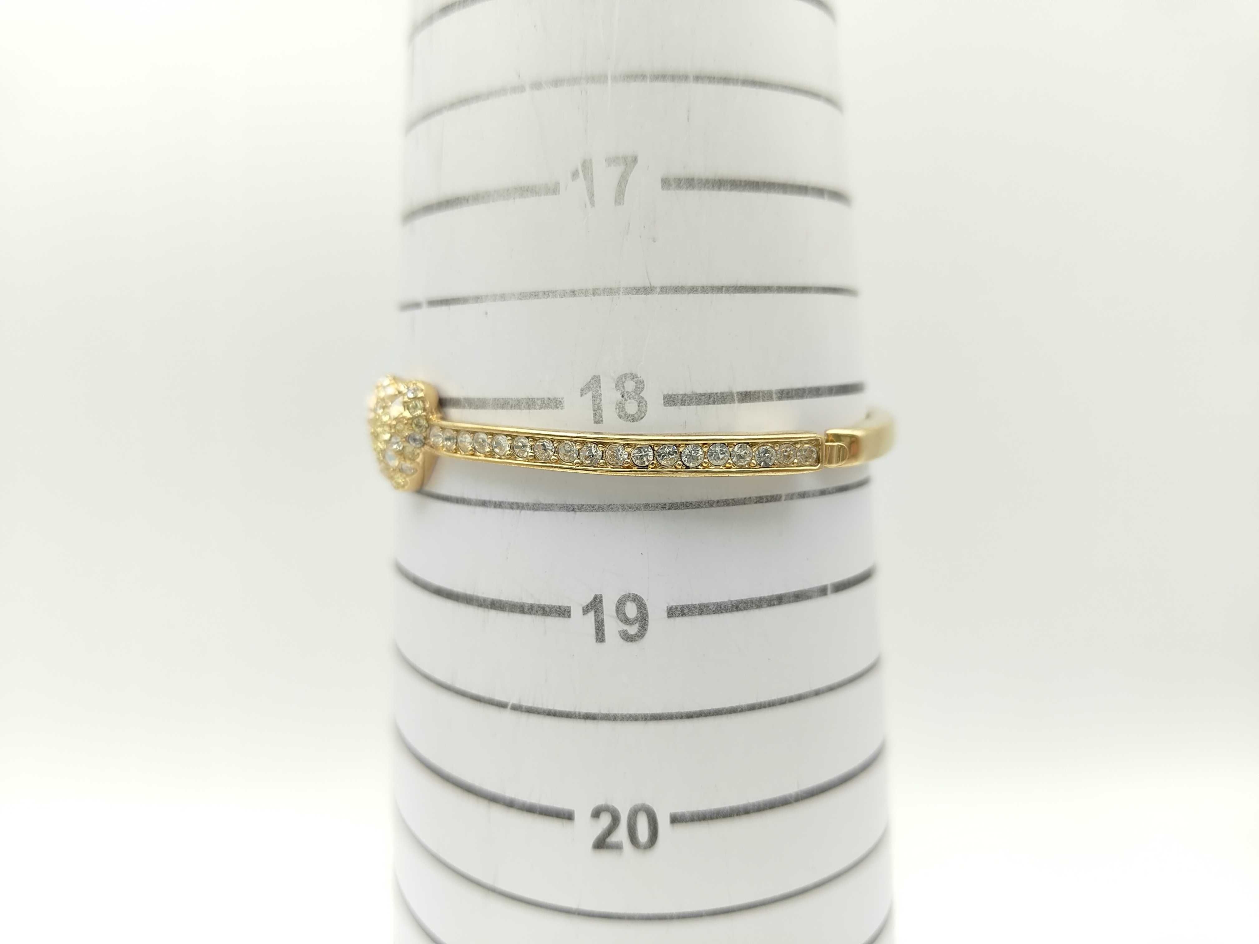 Heart Rhinestone Gold Bangle Bracelet (Bracelet/Bangle) — view 4