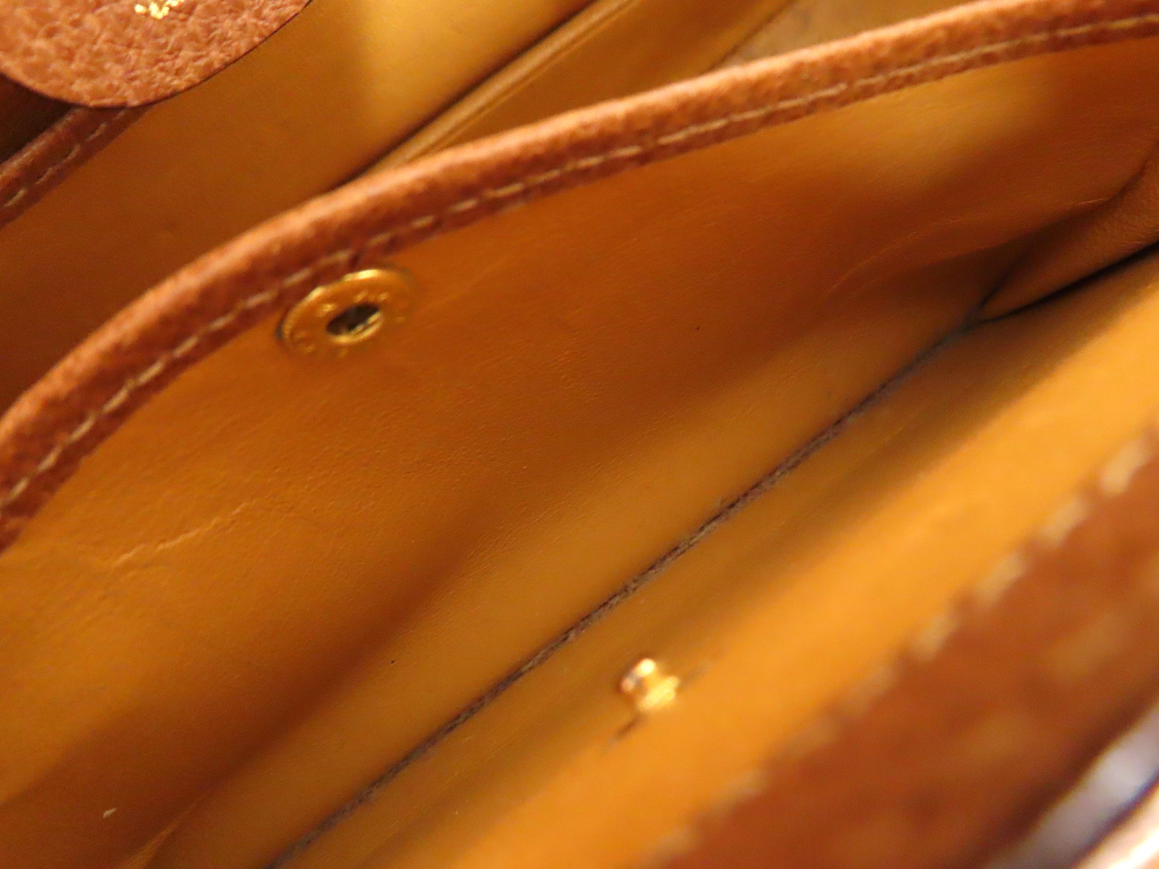 Bamboo Leather 2-Way Handbag, Black (000・2046・0188), Brown (Shoulder strap missing, pen marks present) — view 11