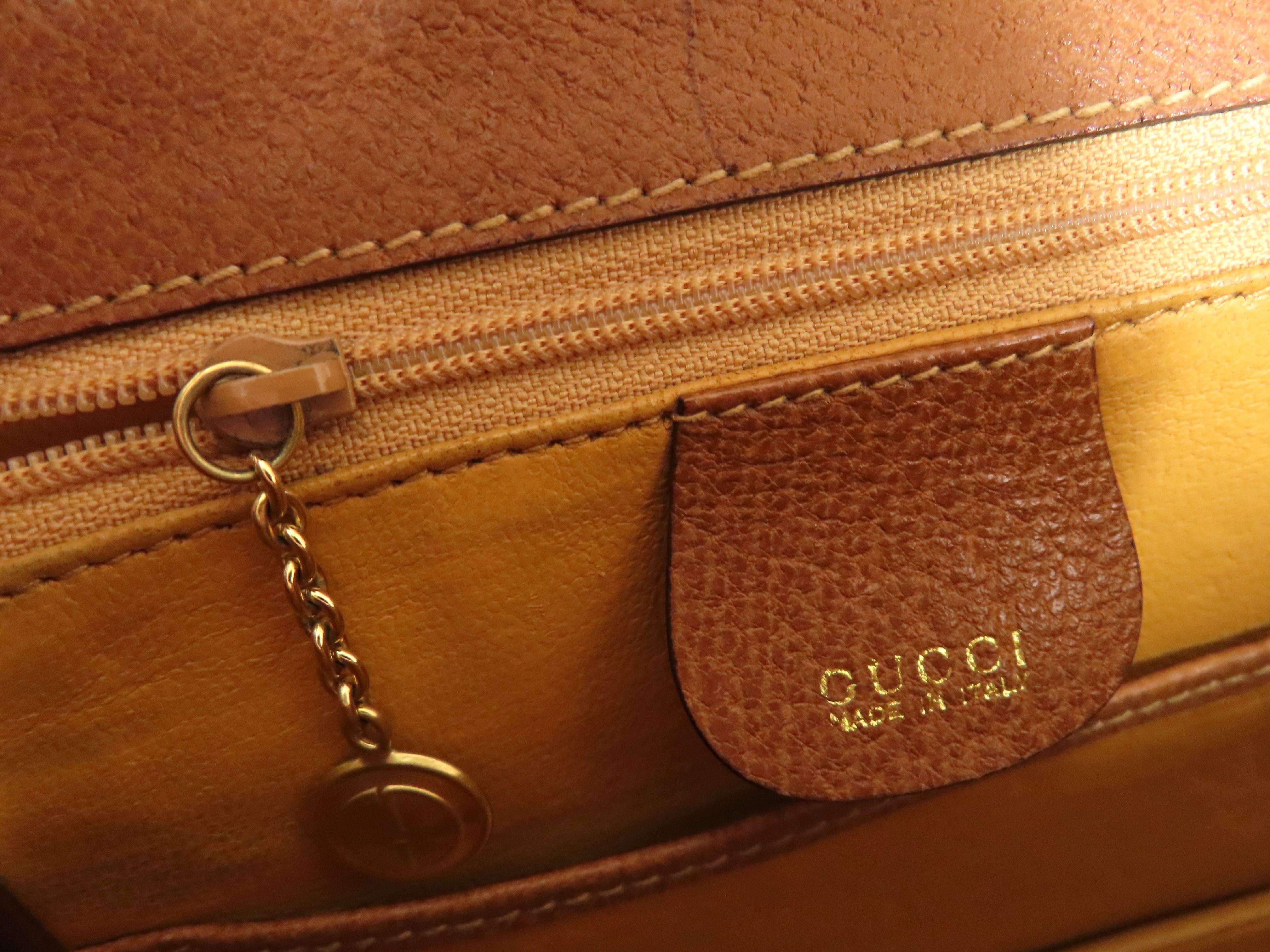 Bamboo Leather 2-Way Handbag, Black (000・2046・0188), Brown (Shoulder strap missing, pen marks present) — view 12