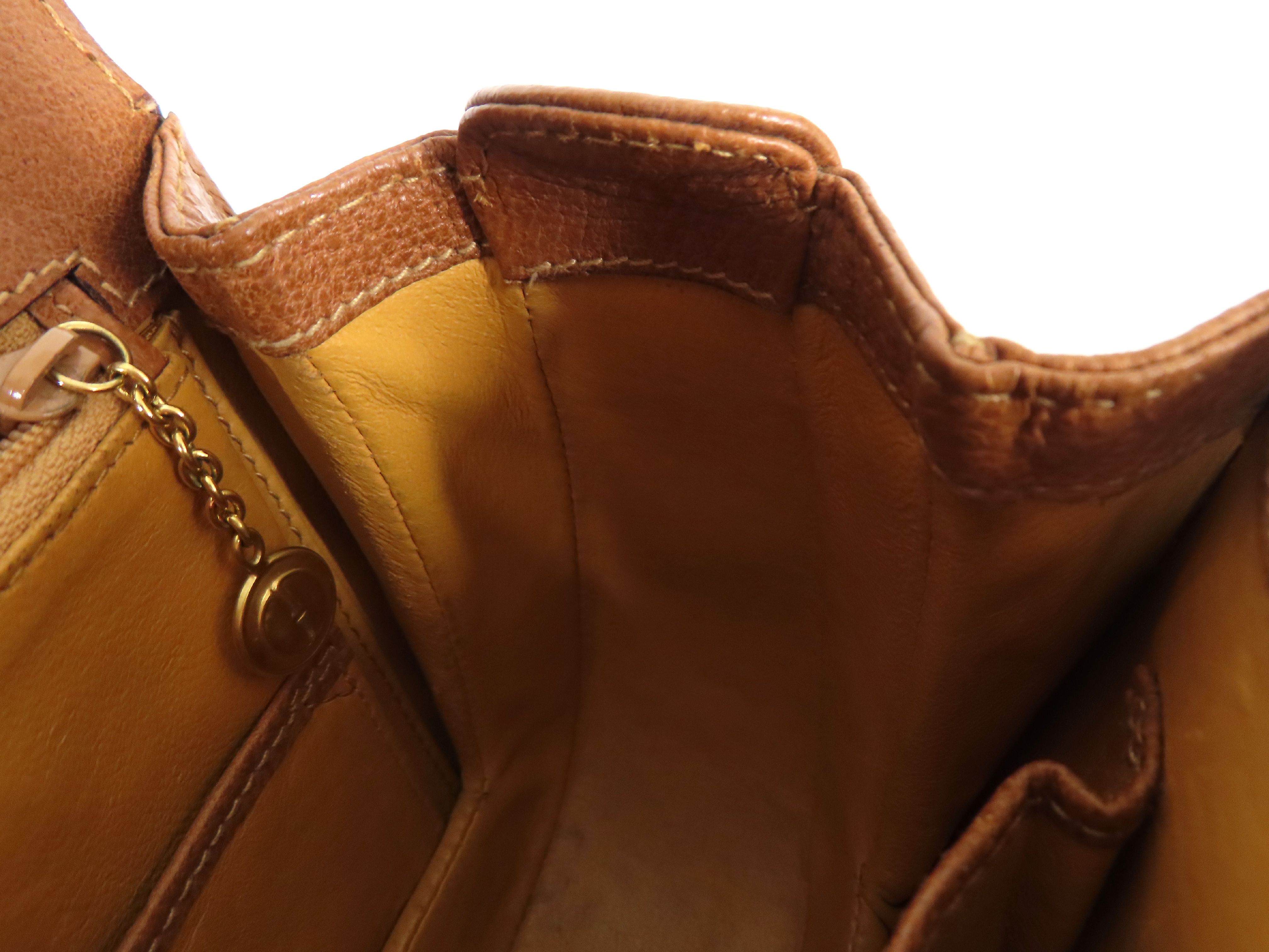 Bamboo Leather 2-Way Handbag, Black (000・2046・0188), Brown (Shoulder strap missing, pen marks present) — view 8