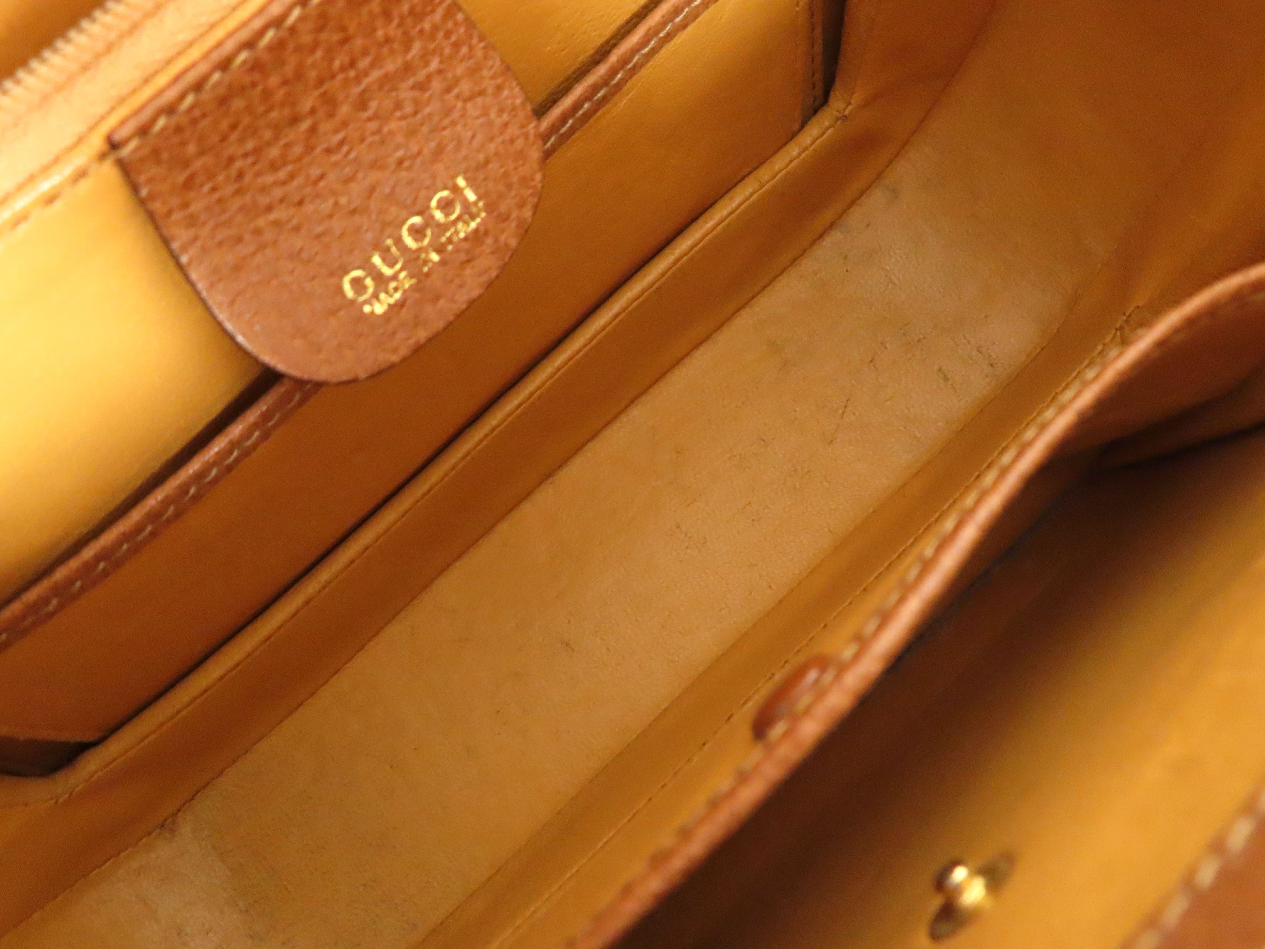 Bamboo Leather 2-Way Handbag, Black (000・2046・0188), Brown (Shoulder strap missing, pen marks present) — view 9