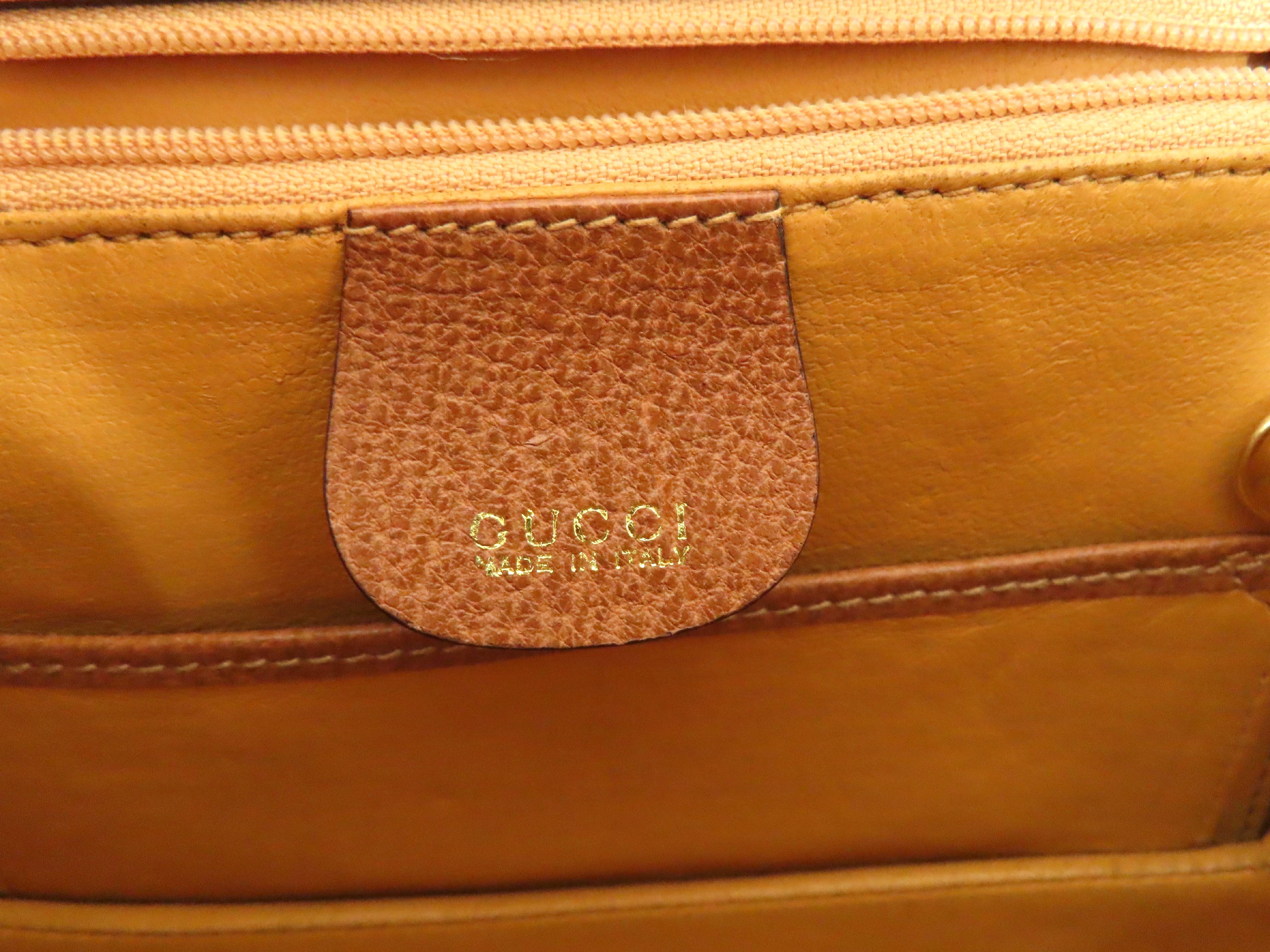 Bamboo Leather 2-Way Handbag, Black (000・2046・0188), Brown (Shoulder strap missing, pen marks present) — view 10