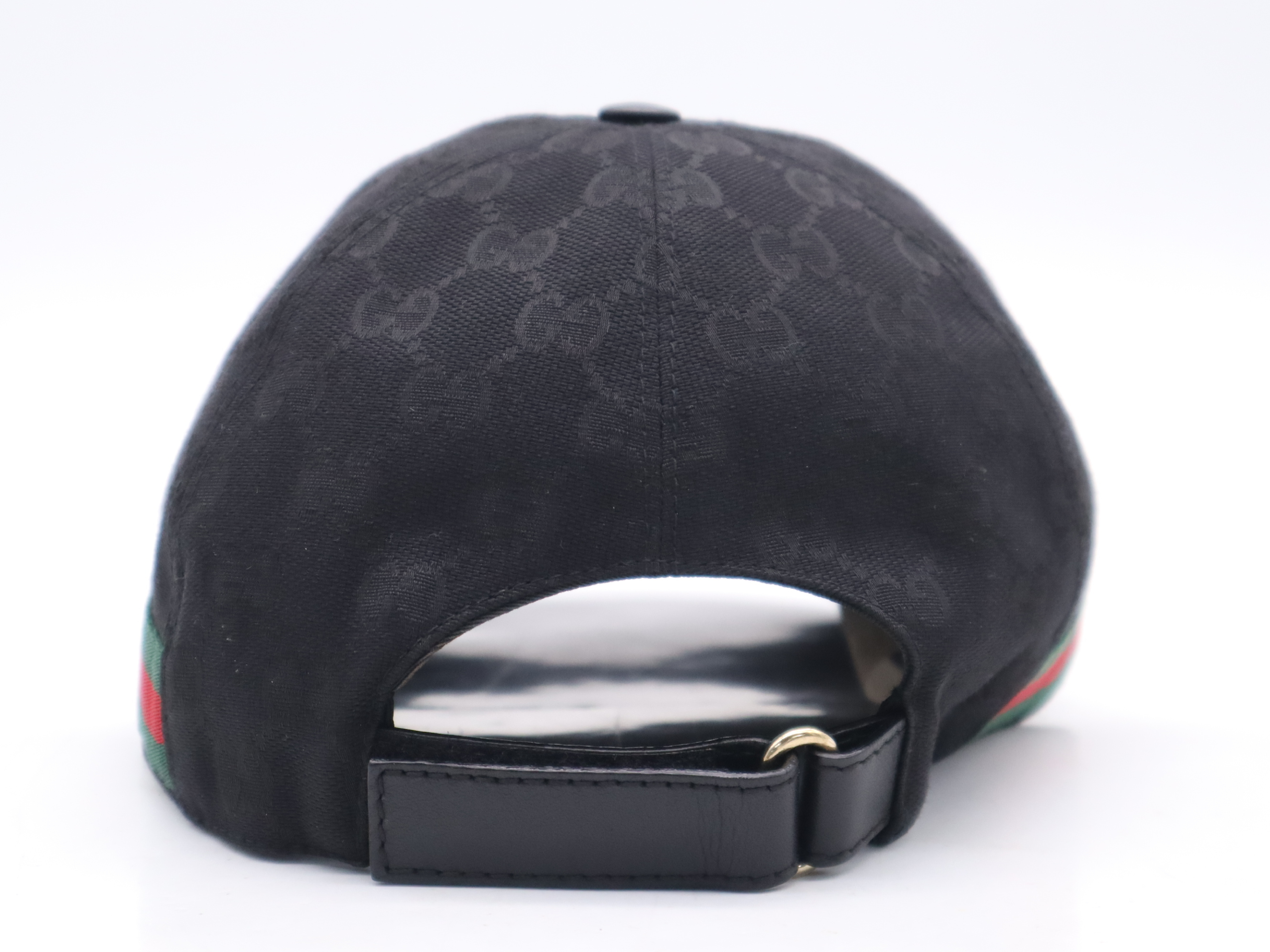 200035 Canvas x Leather GG Canvas Sherry Line Baseball Cap Black Other Accessories — view 2