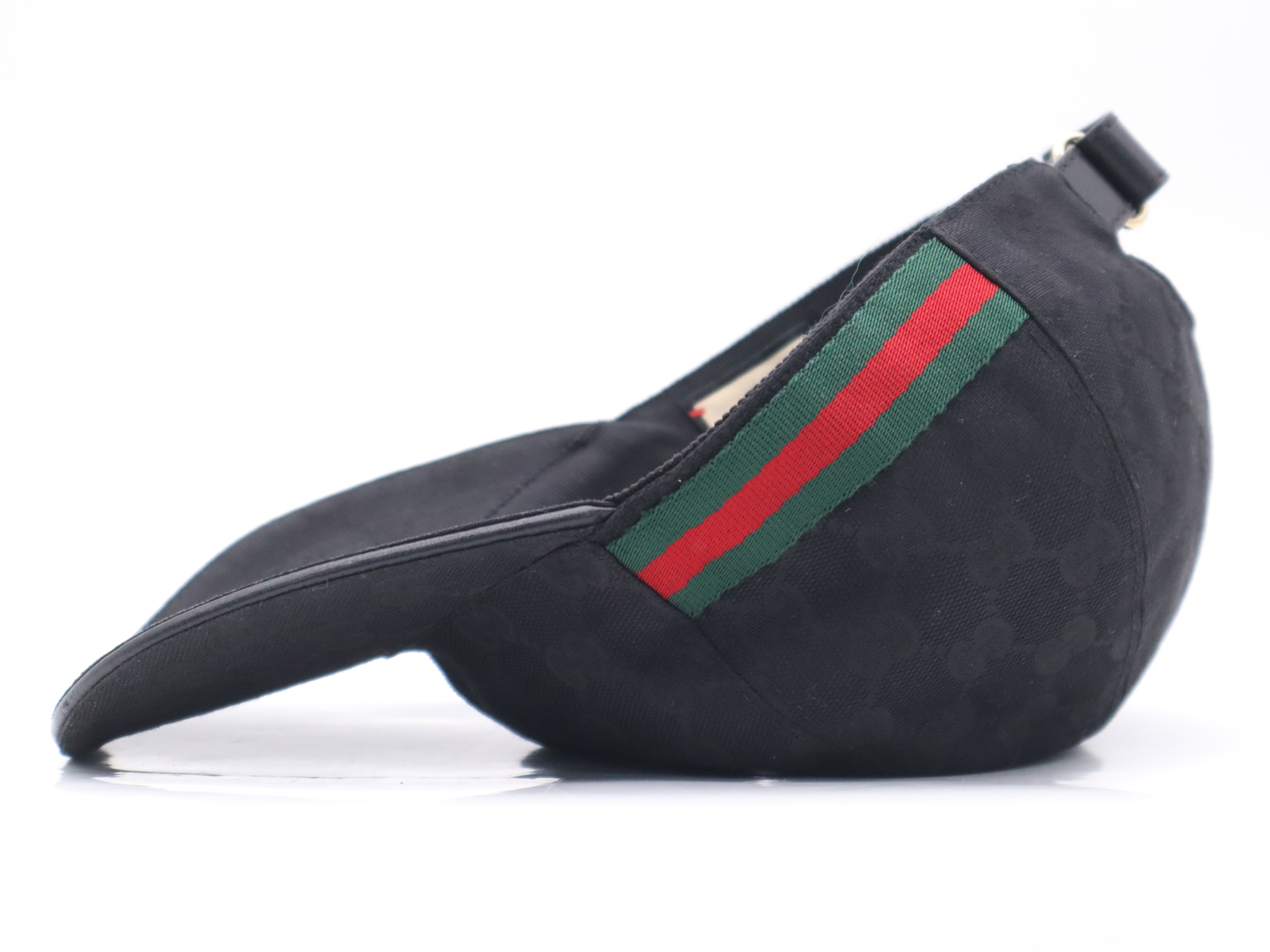 200035 Canvas x Leather GG Canvas Sherry Line Baseball Cap Black Other Accessories — view 5