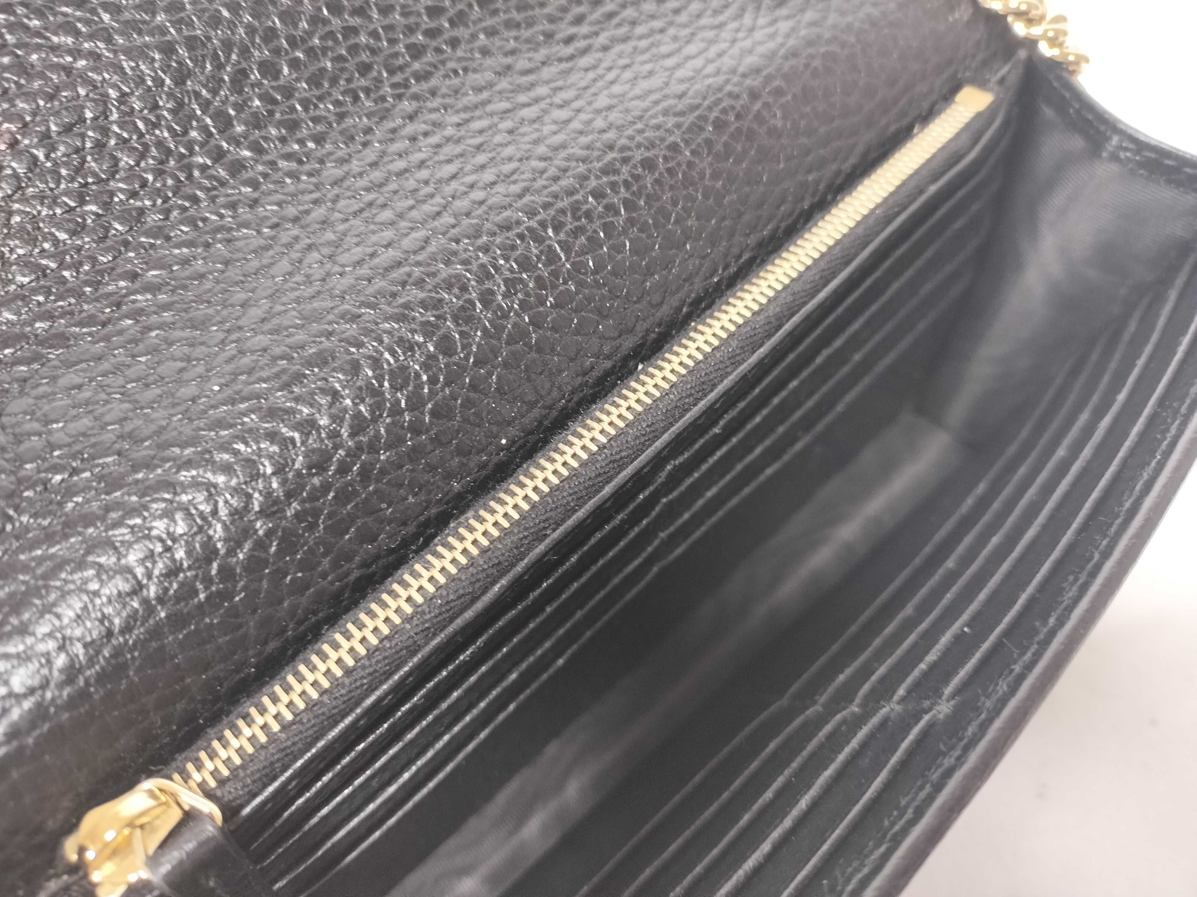 GG Black Chain Shoulder Bag with Gold Hardware, GG Chain Wallet, Interlocking Shoulder Bag — view 10