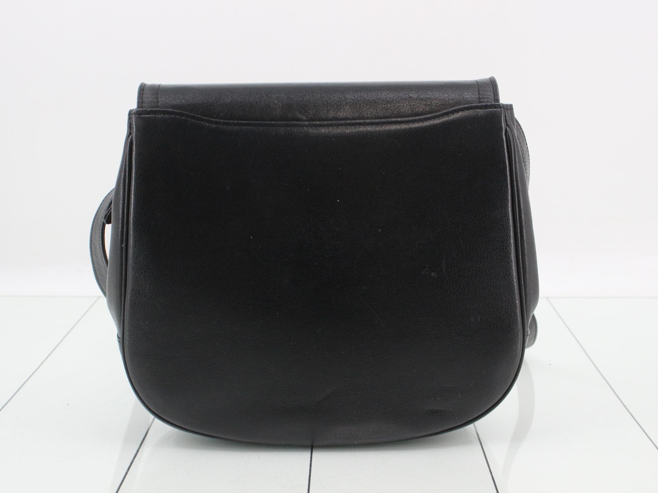 Leather shoulder bag, black — view 2