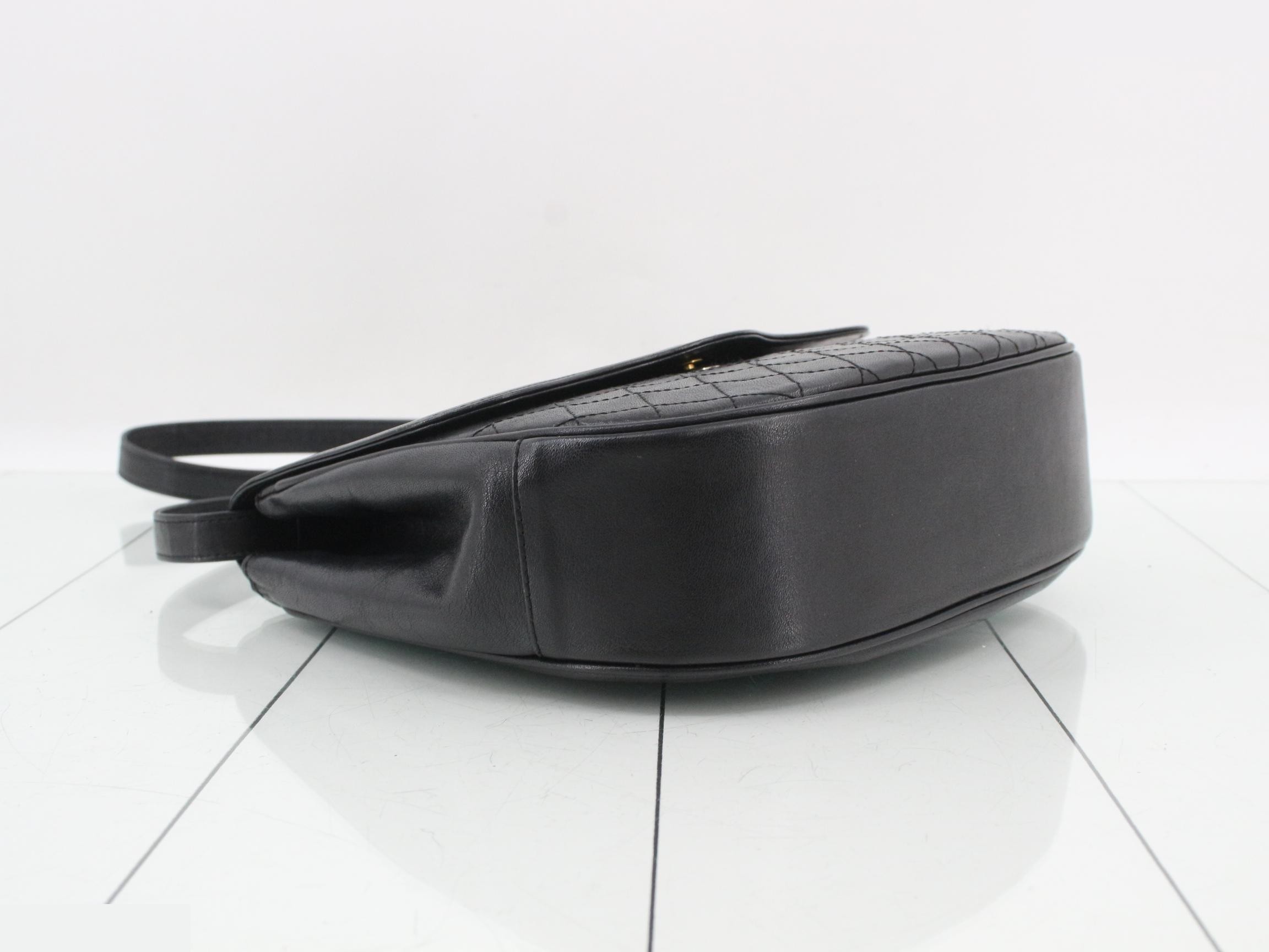 Leather shoulder bag, black — view 5