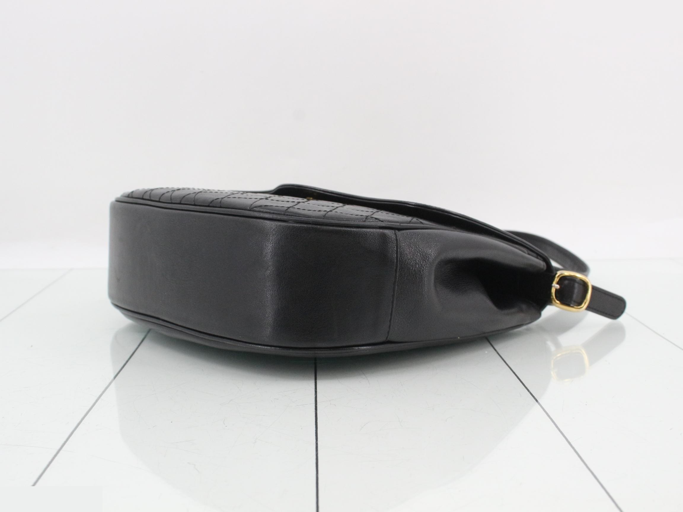 Leather shoulder bag, black — view 6