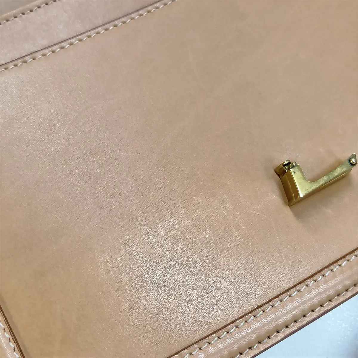 Solferino Leather Shoulder Bag, Brown Beige, 711039 — view 12