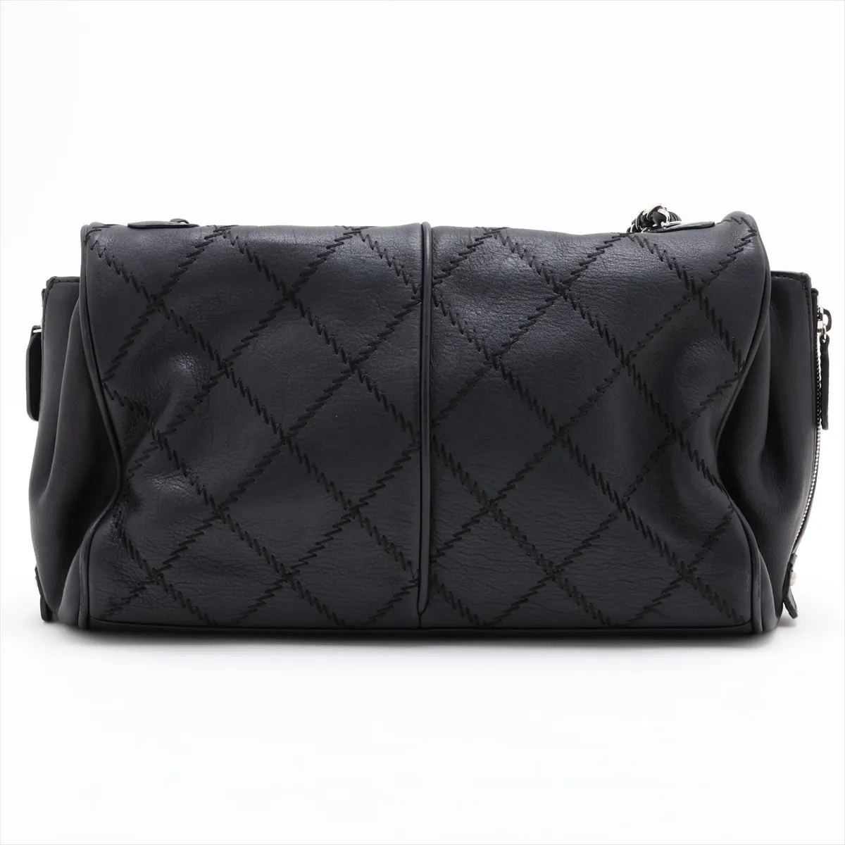 Wild Stitch Leather Chain Shoulder Bag, Black with Silver Hardware, 16615633, Serial Number 16 — view 2