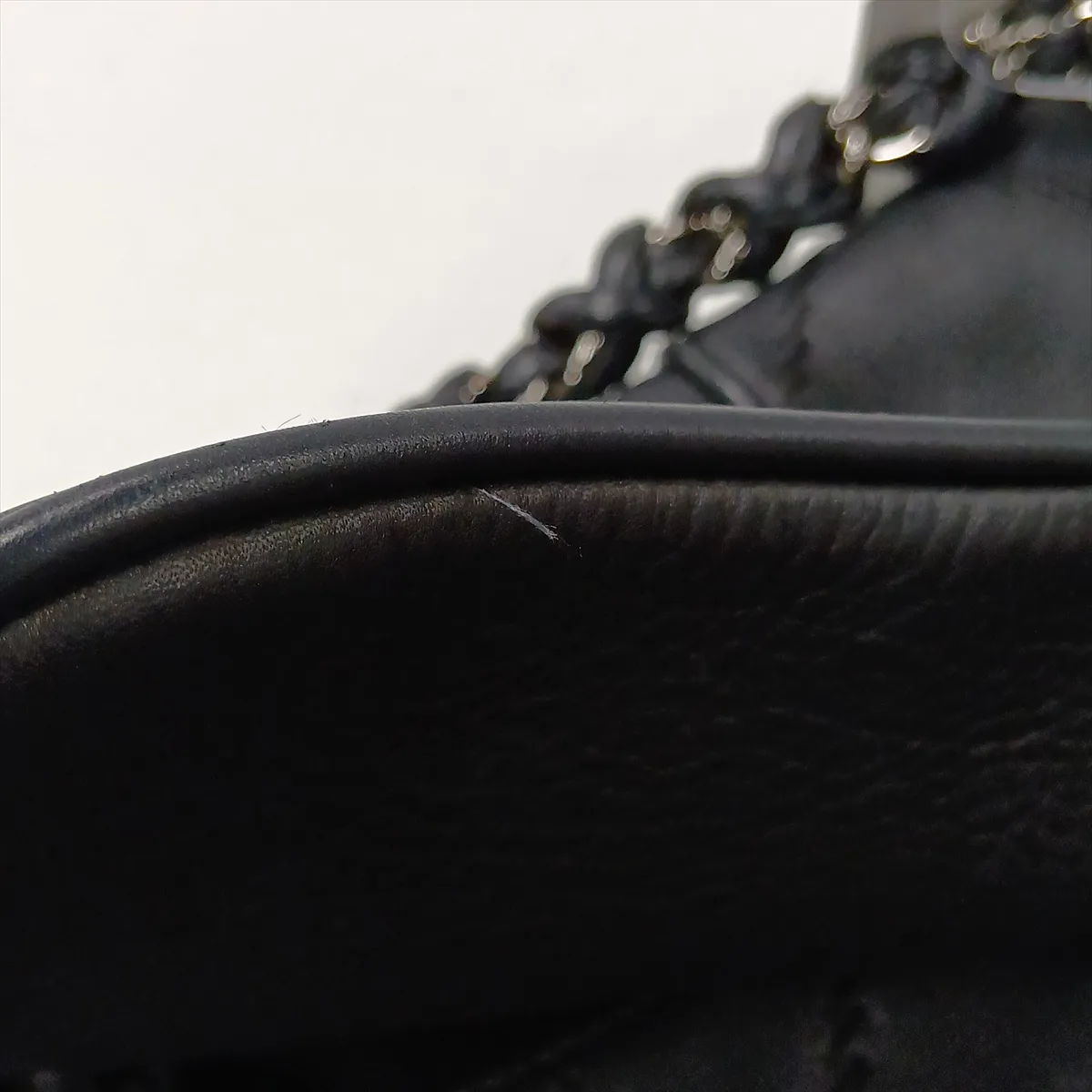 Wild Stitch Leather Chain Shoulder Bag, Black with Silver Hardware, 16615633, Serial Number 16 — view 13