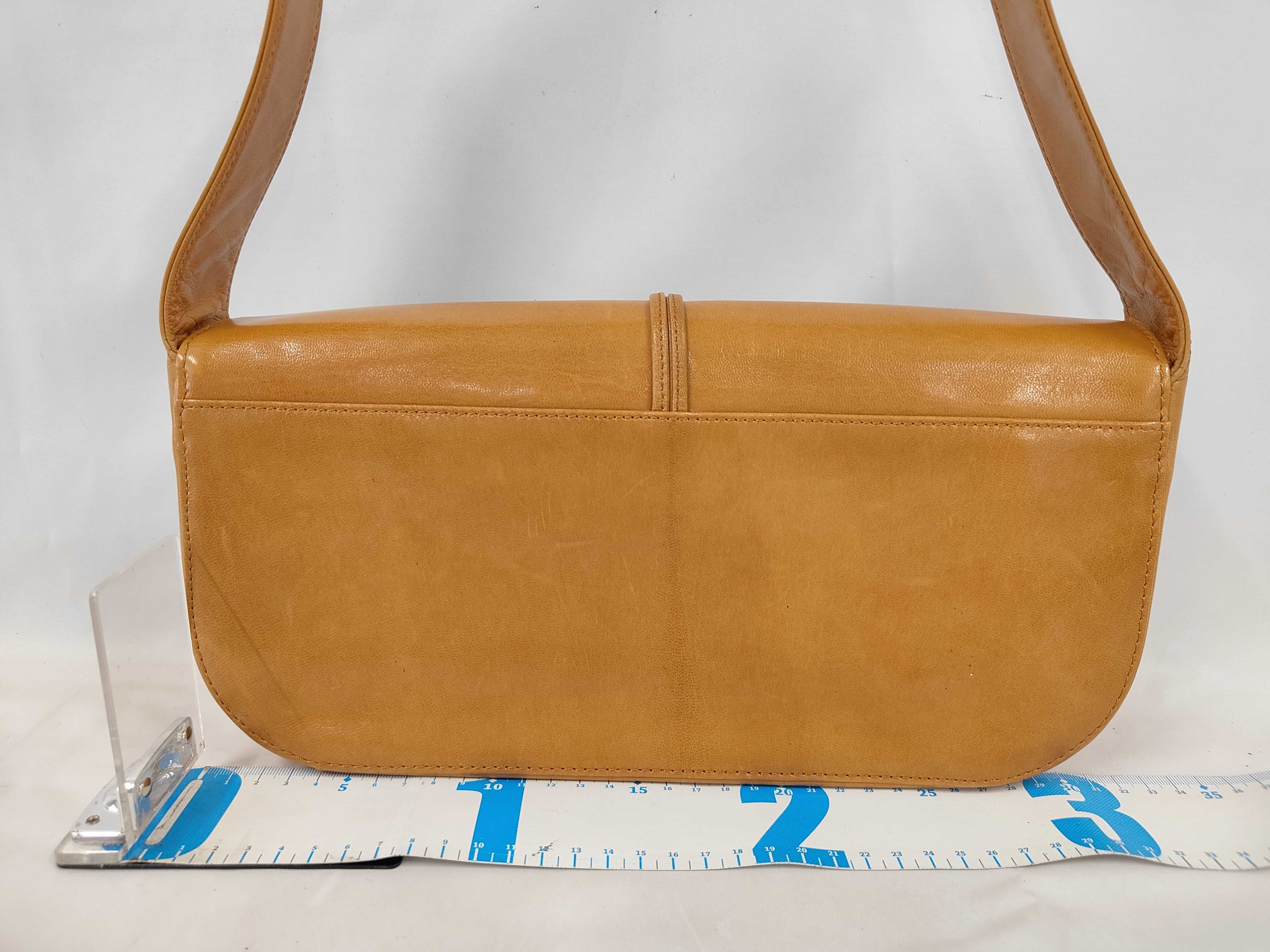 Leather Turnlock Shoulder Bag, Brown Shoulder Bag — view 2
