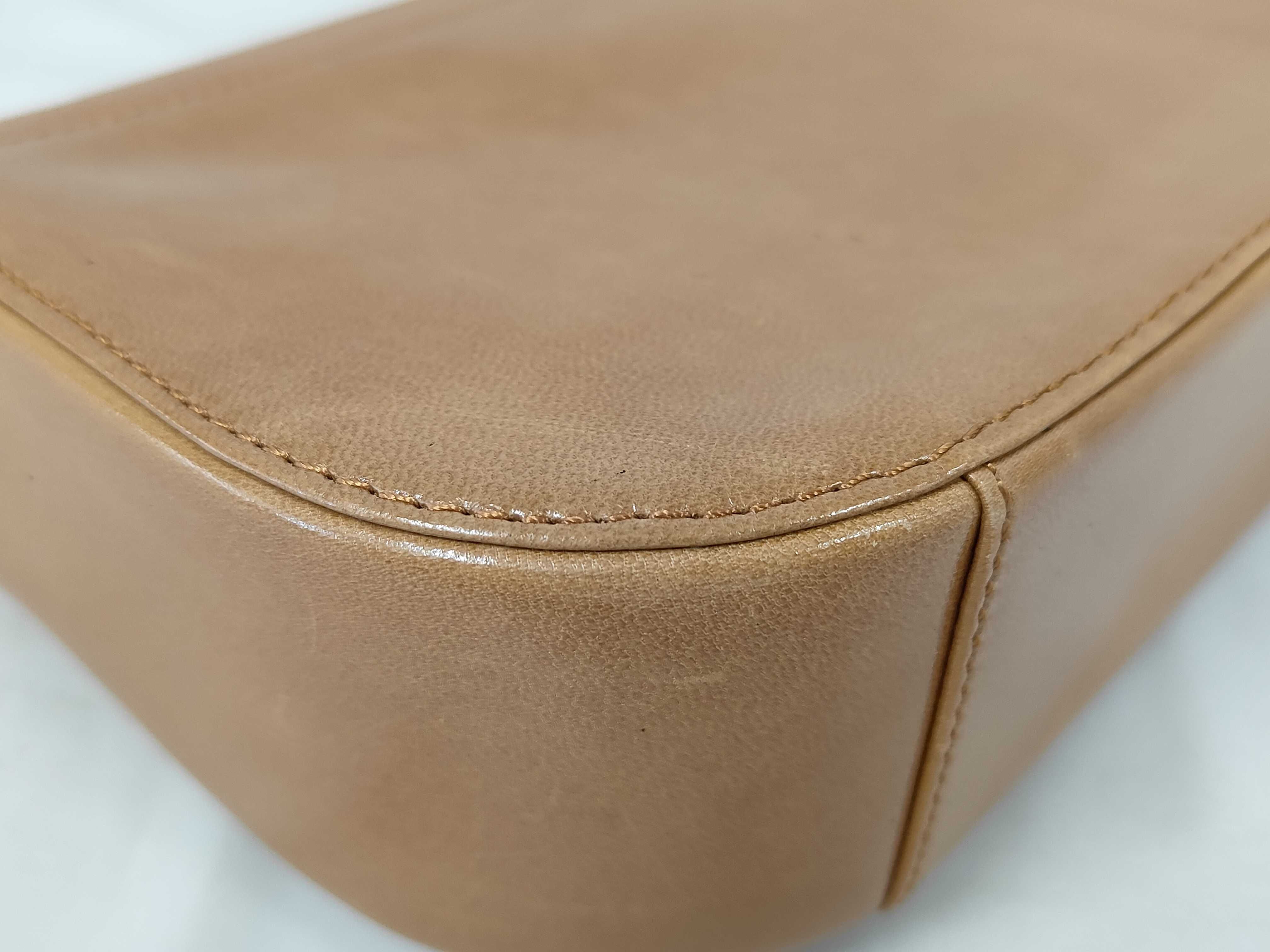 Leather Turnlock Shoulder Bag, Brown Shoulder Bag — view 3