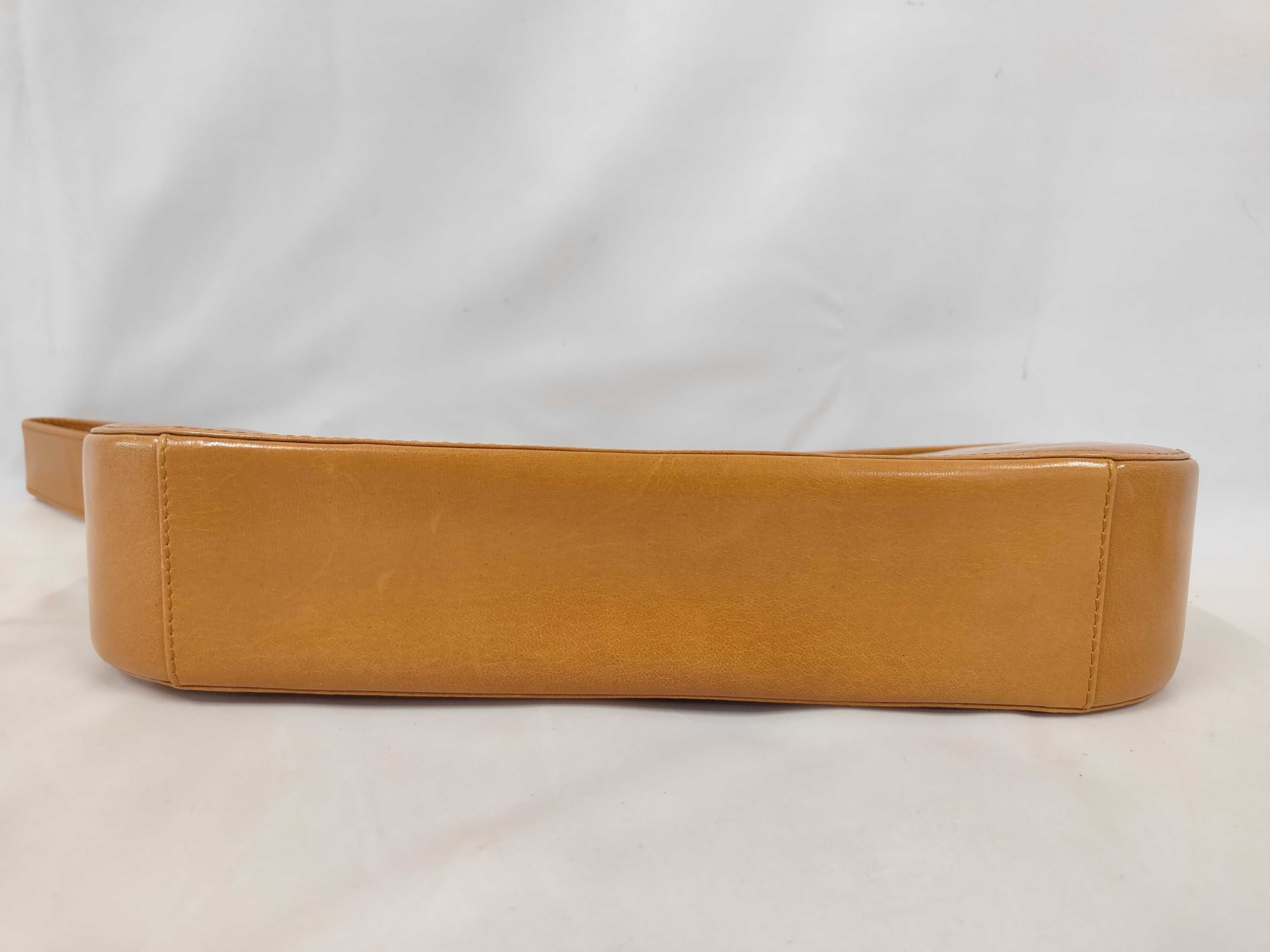 Leather Turnlock Shoulder Bag, Brown Shoulder Bag — view 4