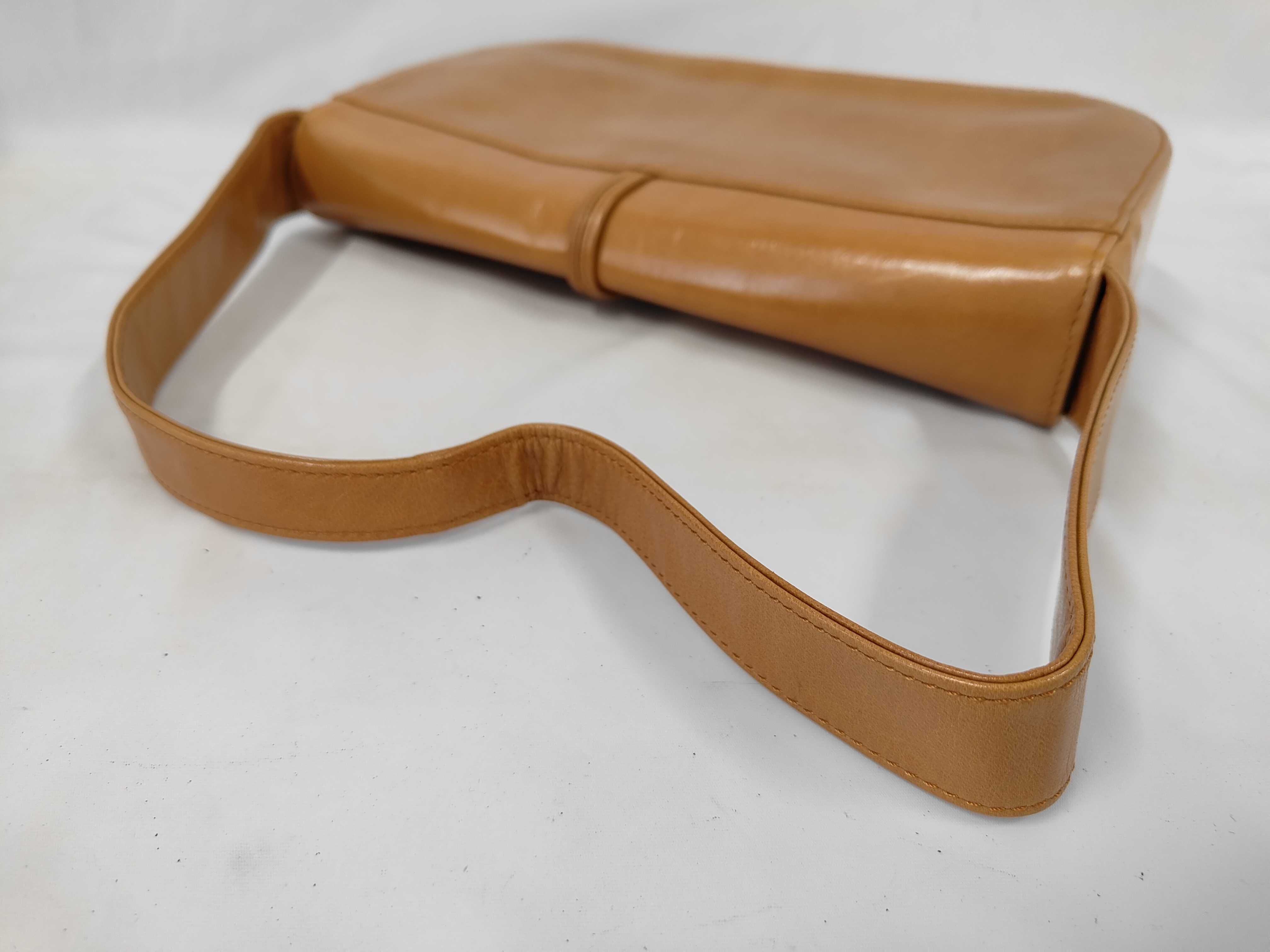 Leather Turnlock Shoulder Bag, Brown Shoulder Bag — view 5