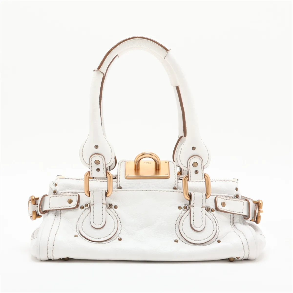 Paddington Leather Handbag, White — view 2