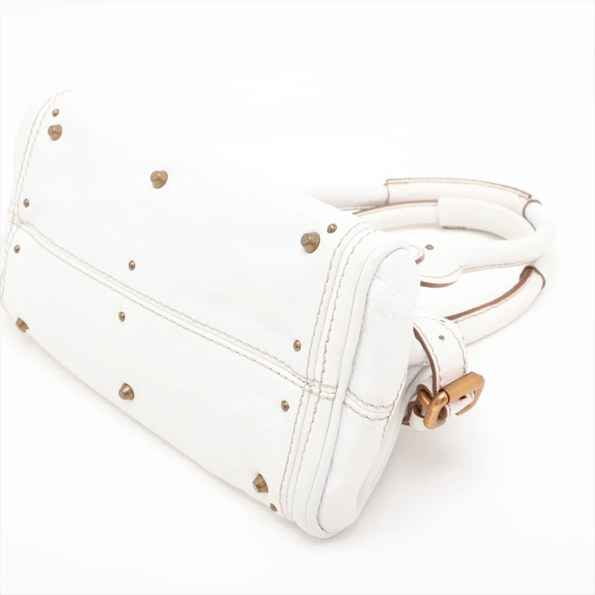 Paddington Leather Handbag, White — view 3