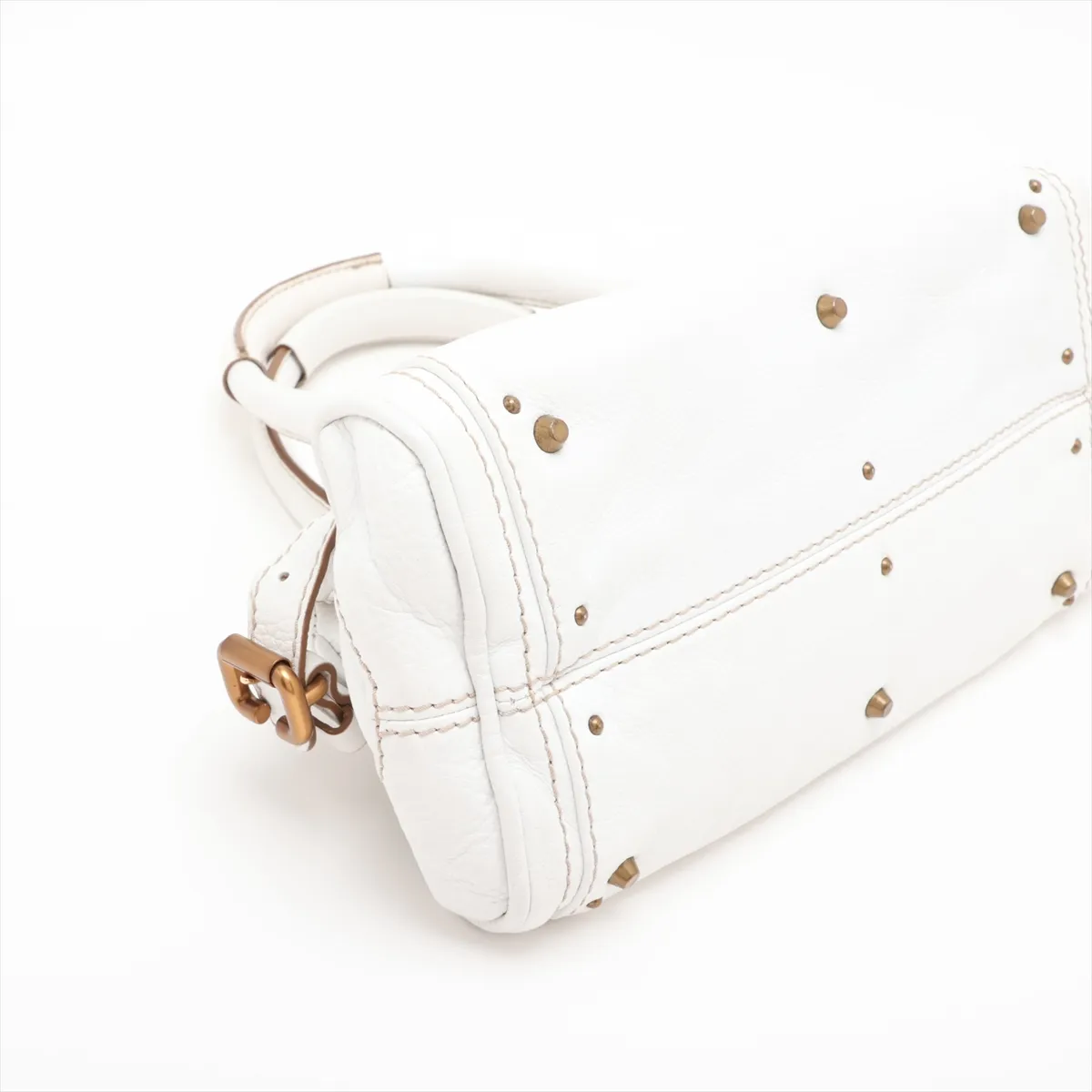 Paddington Leather Handbag, White — view 4
