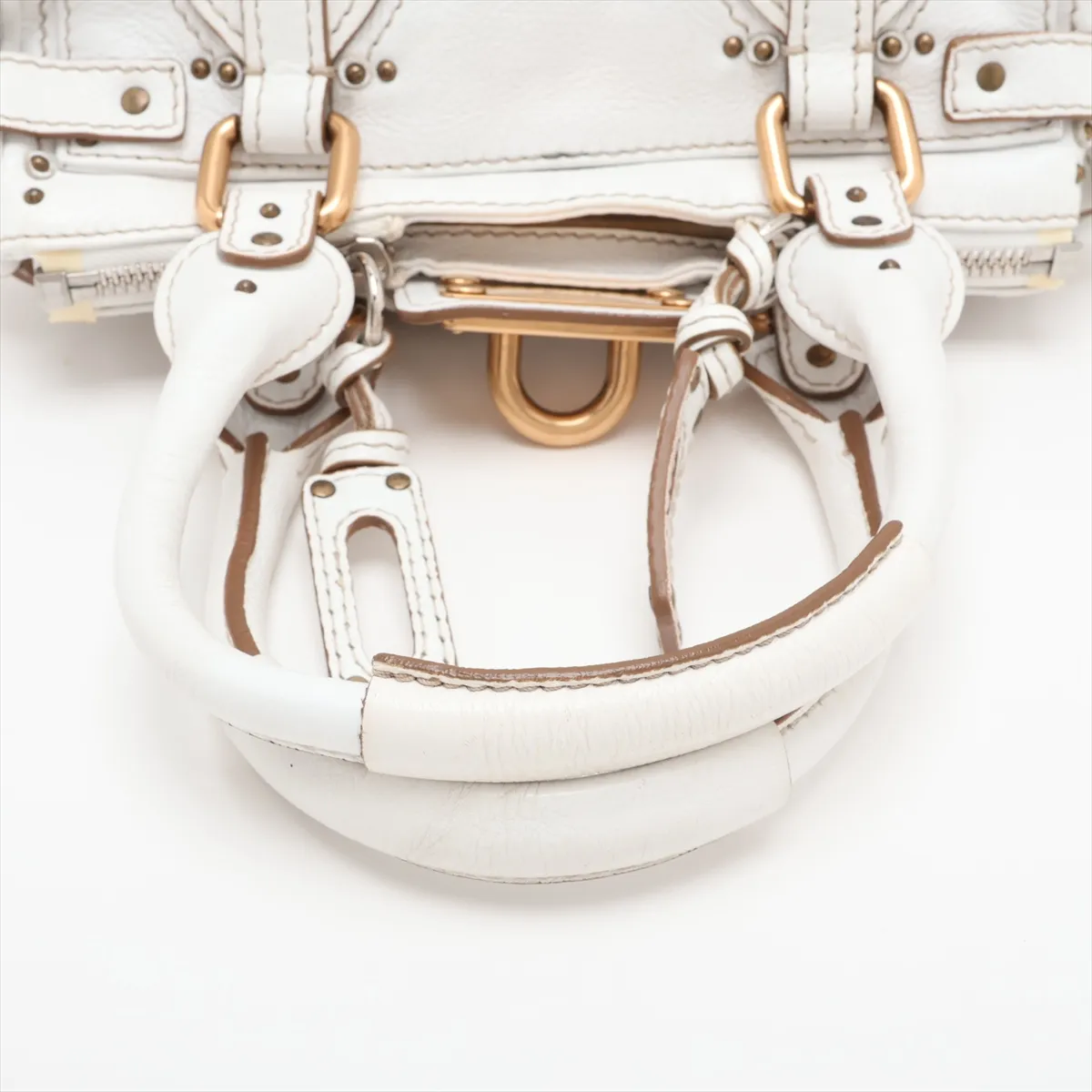 Paddington Leather Handbag, White — view 5