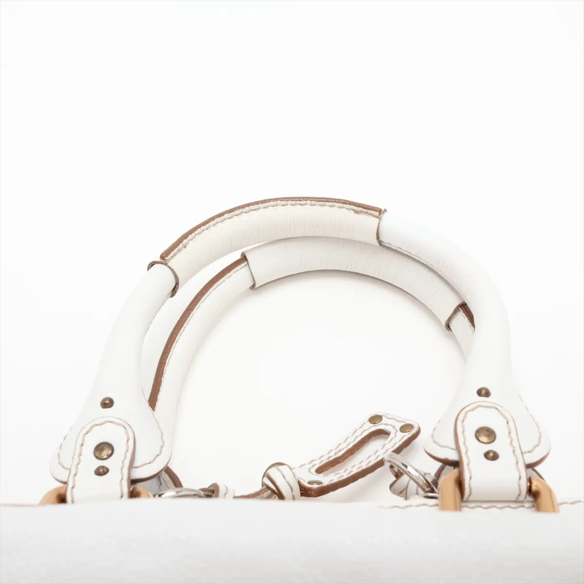 Paddington Leather Handbag, White — view 6