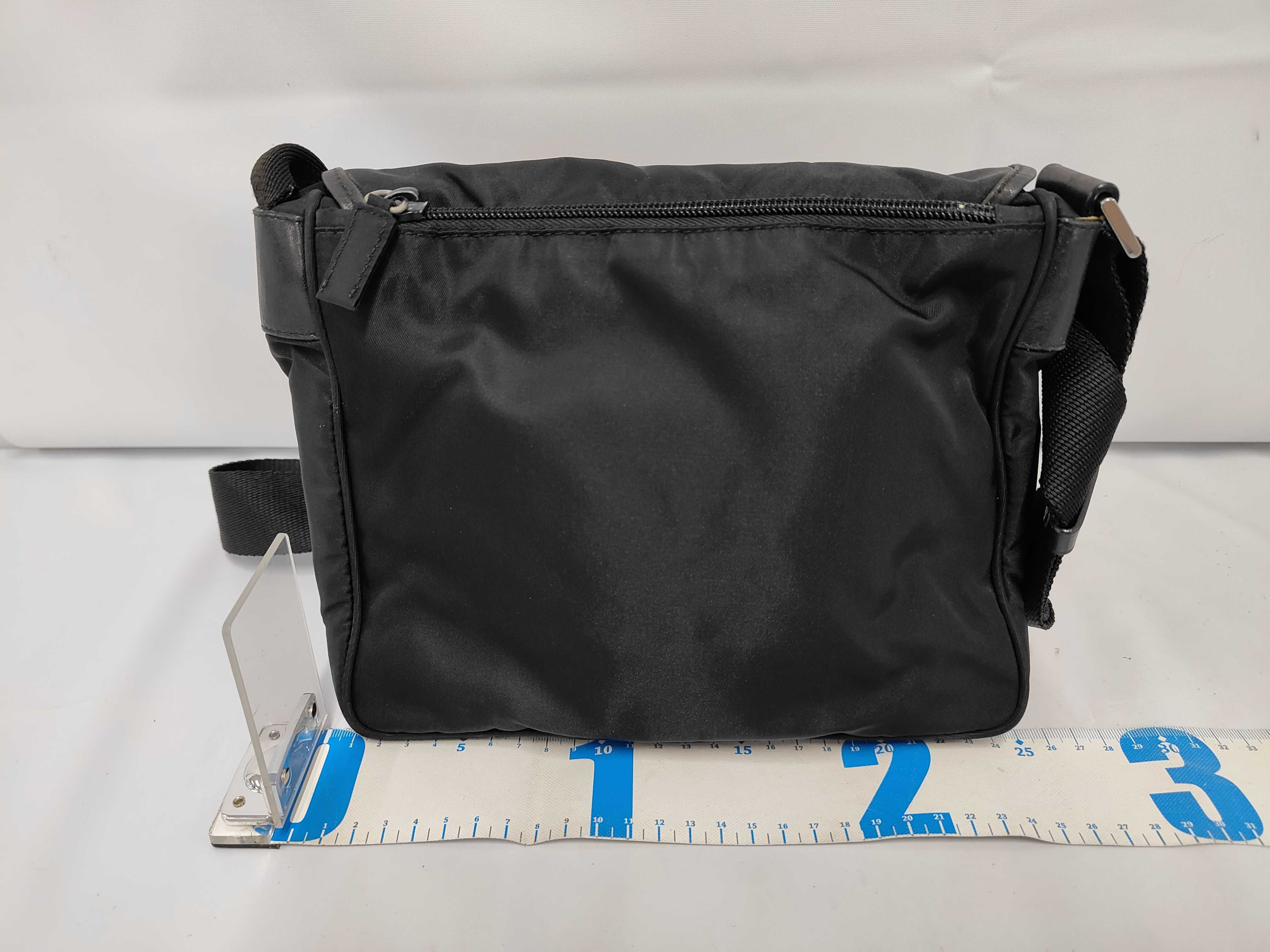 Triangle Logo Nylon Silver Shoulder Bag — view 2