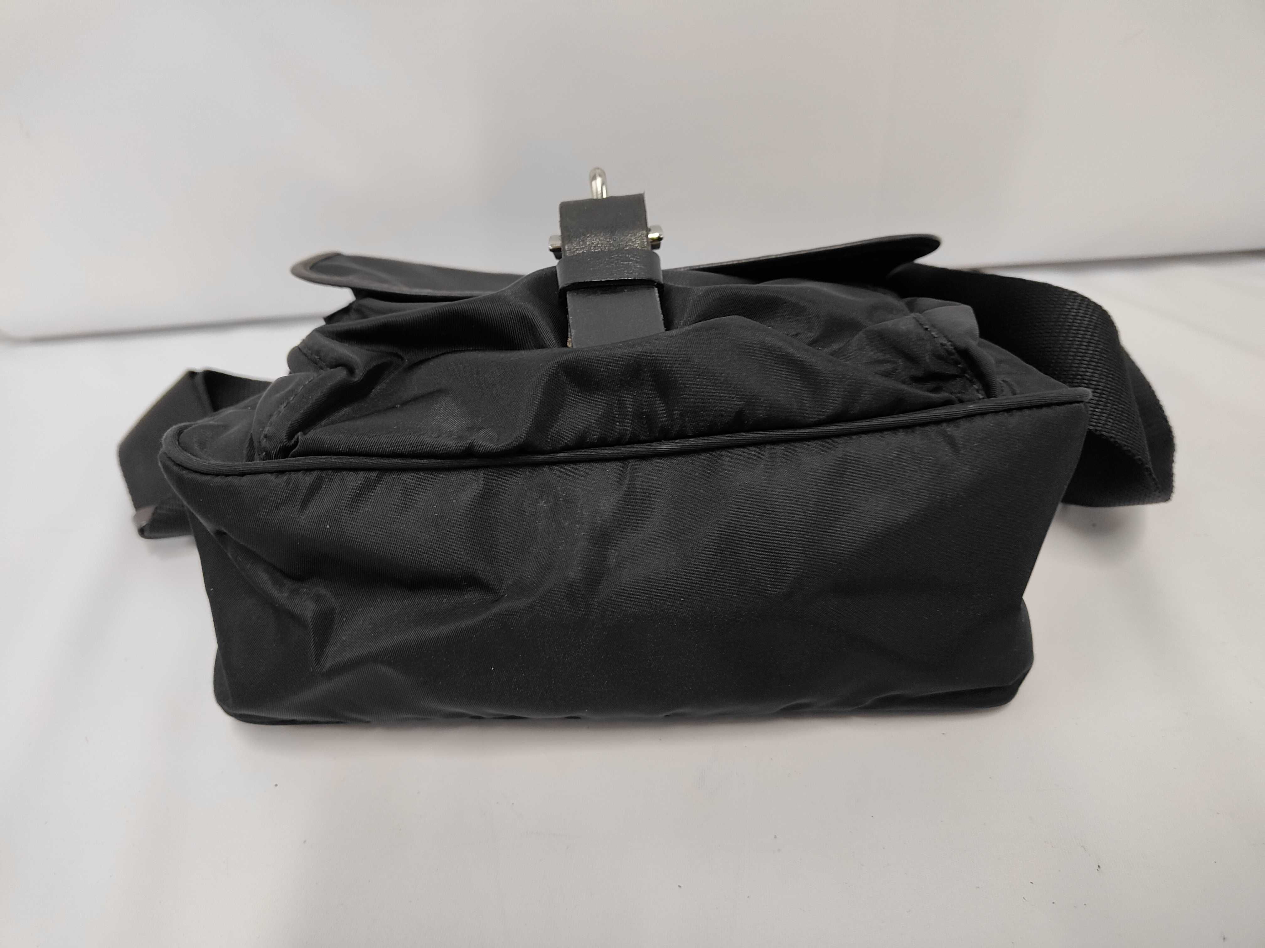Triangle Logo Nylon Silver Shoulder Bag — view 3