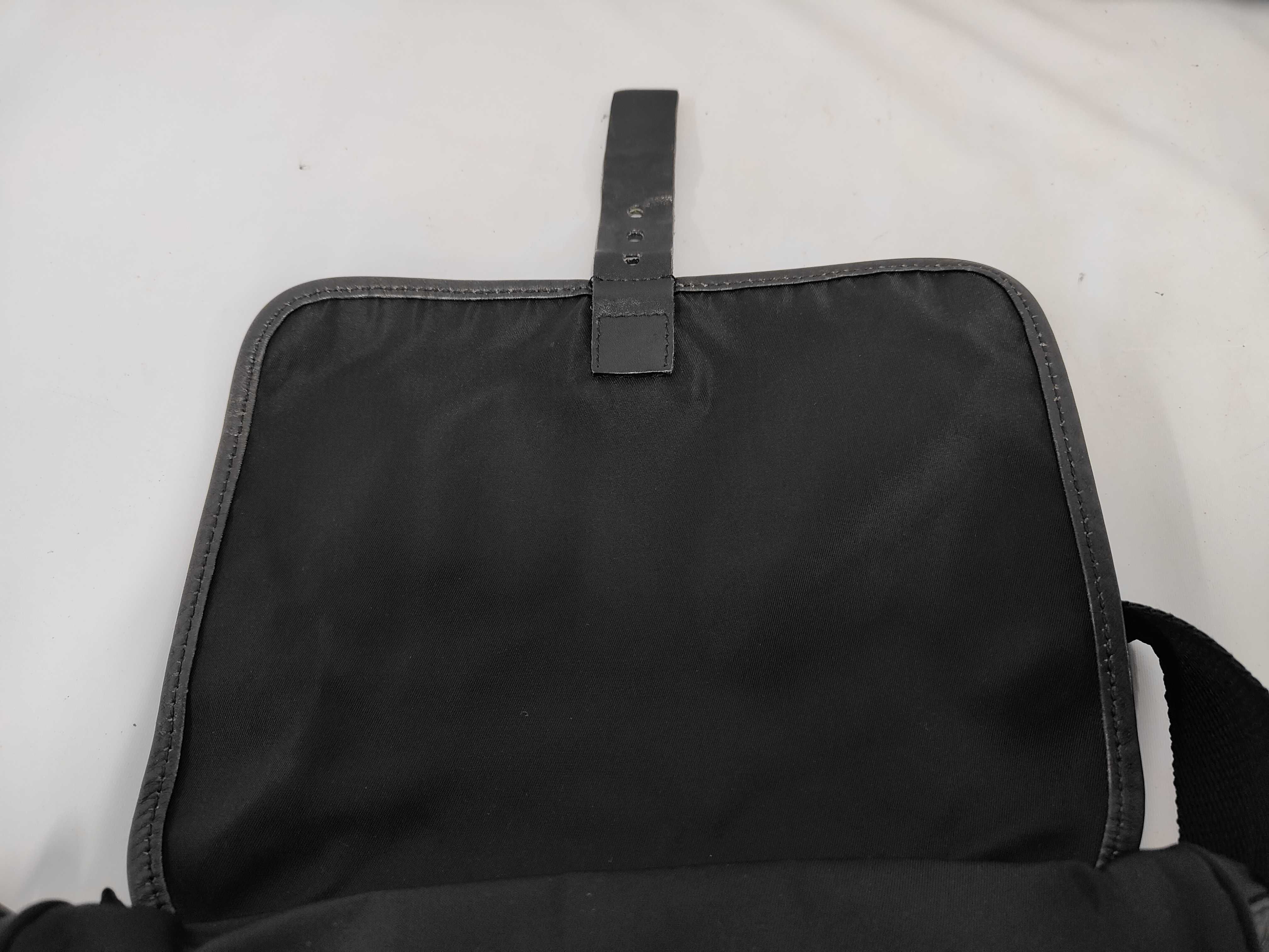 Triangle Logo Nylon Silver Shoulder Bag — view 8
