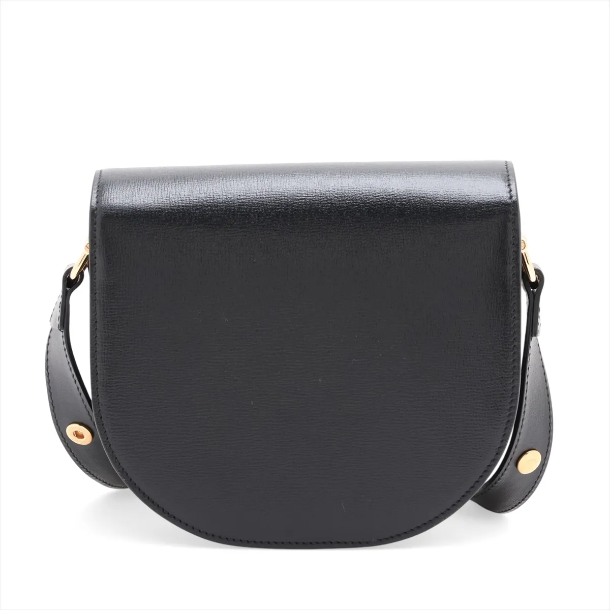 Horsebit 1955 Mini Round Bag 760191 Leather Shoulder Bag Black — view 2
