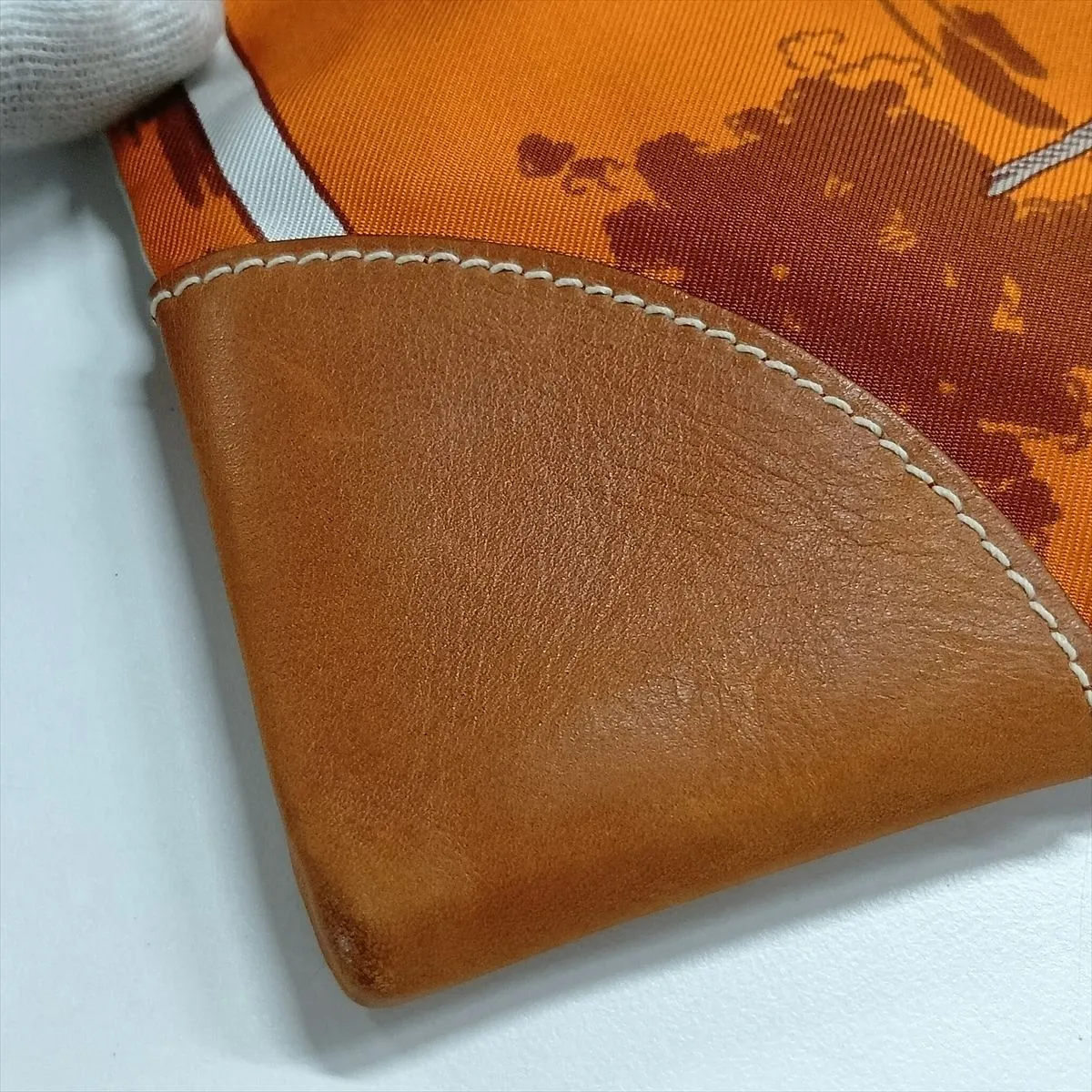 Silky City PM Silk x Leather Orange x Brown Silver Hardware L: 2008 — view 12