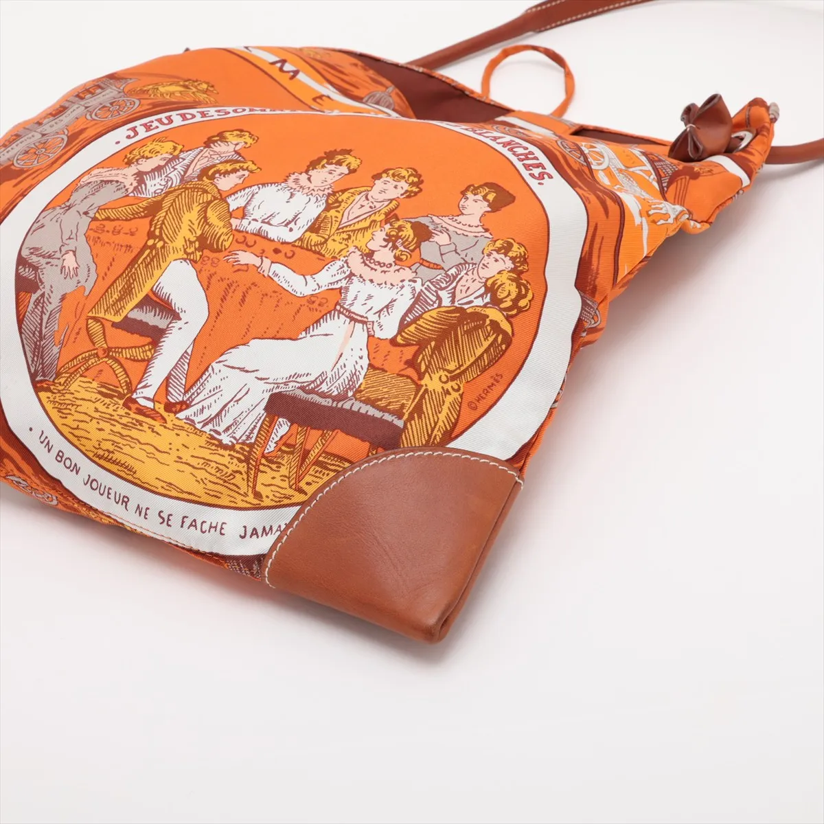 Silky City PM Silk x Leather Orange x Brown Silver Hardware L: 2008 — view 3
