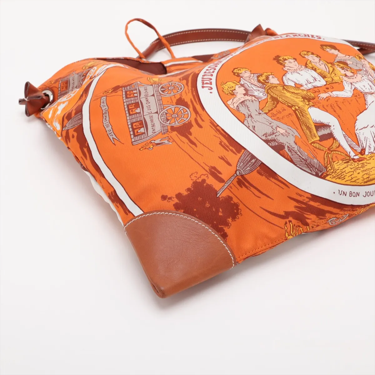 Silky City PM Silk x Leather Orange x Brown Silver Hardware L: 2008 — view 4