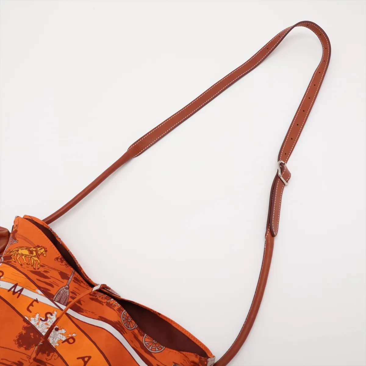 Silky City PM Silk x Leather Orange x Brown Silver Hardware L: 2008 — view 5